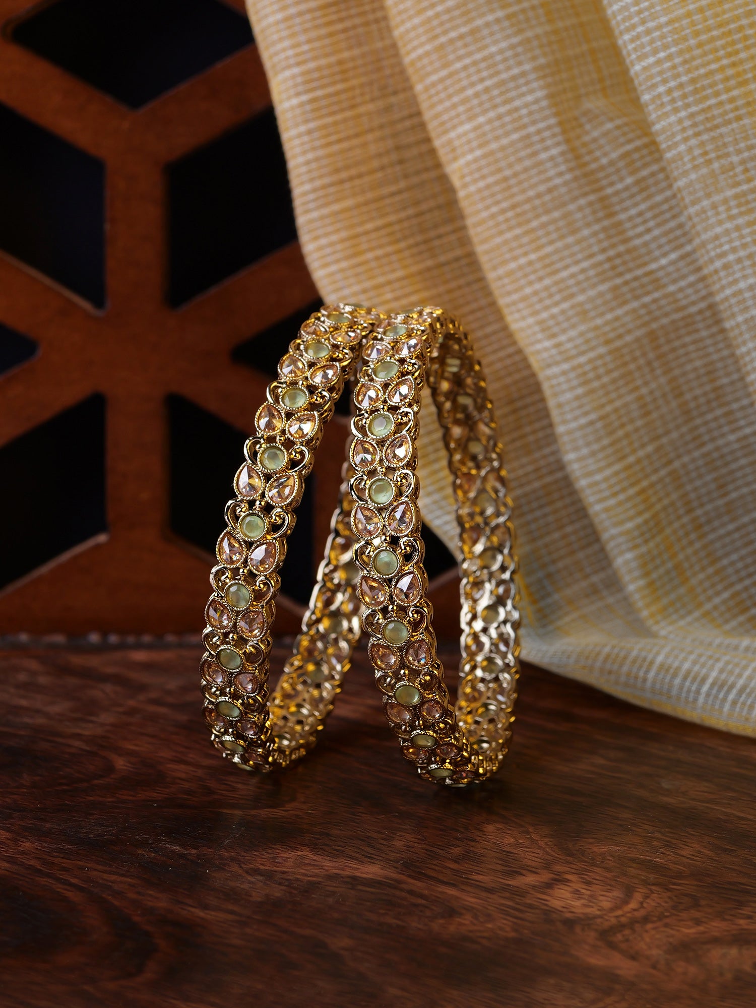 Vanya Kada Bangles in Mint