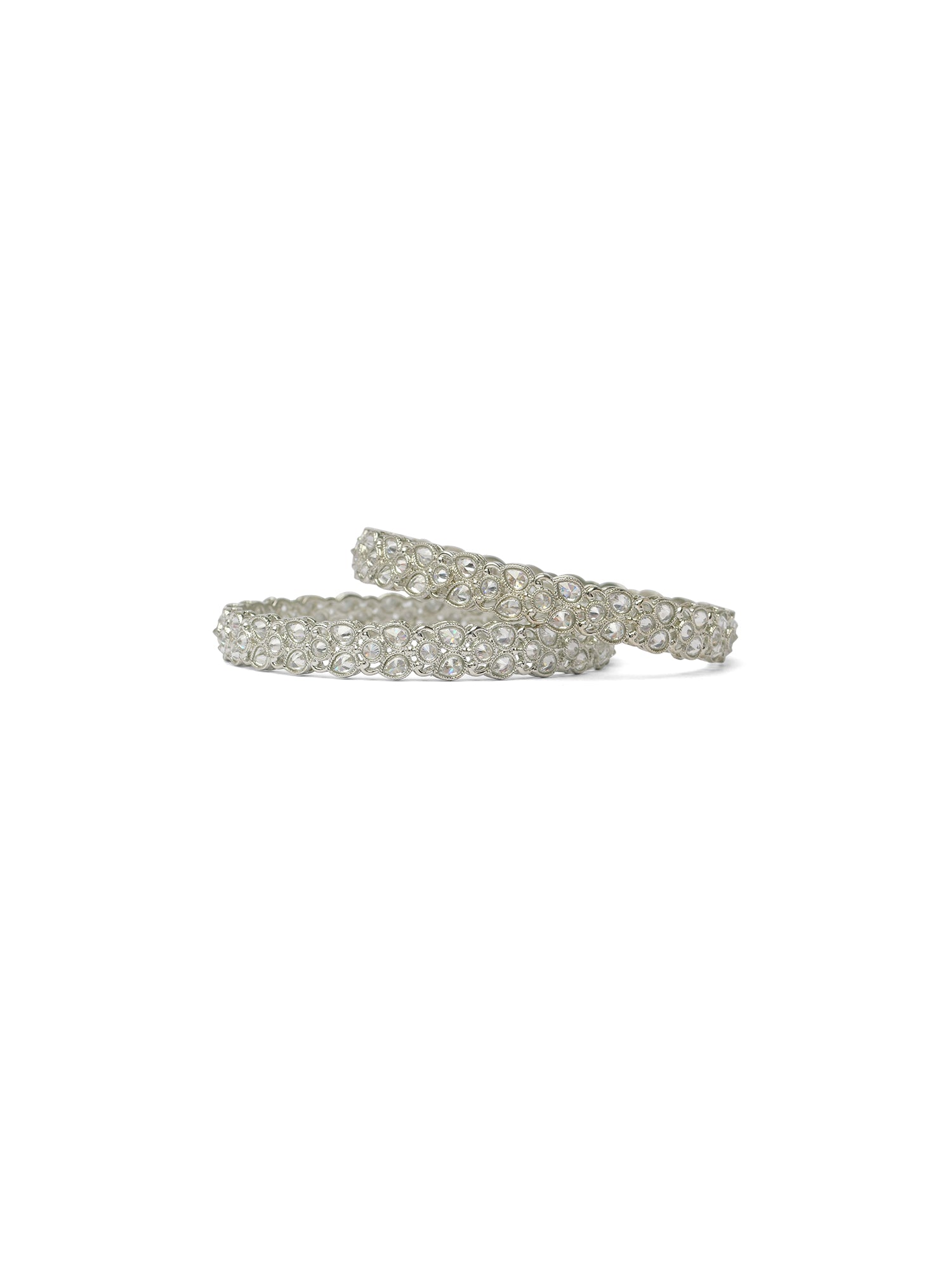 Vanya Kada Bangles in Rhodium