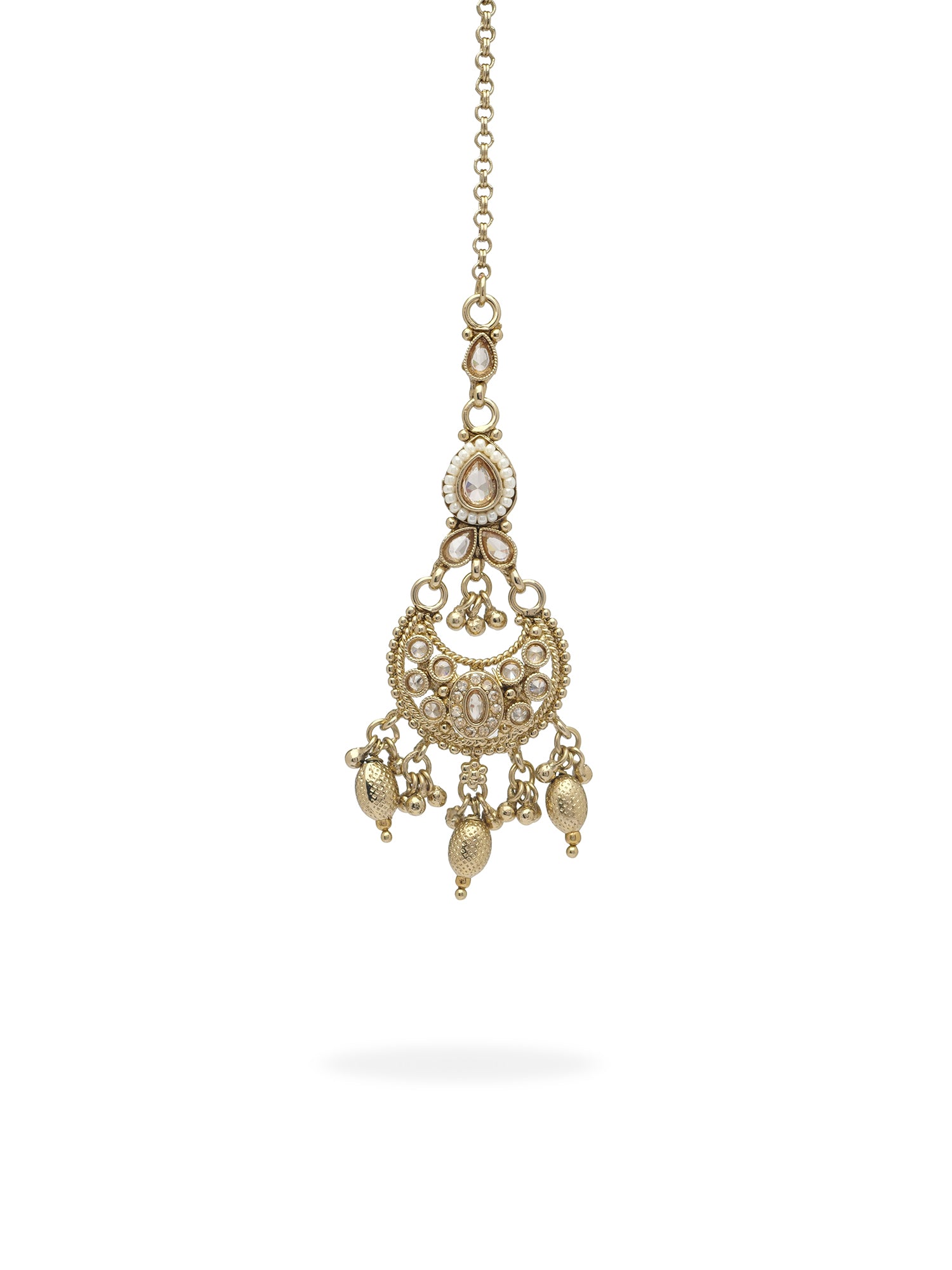 Vedika Pearl Necklace Set in Antique Gold