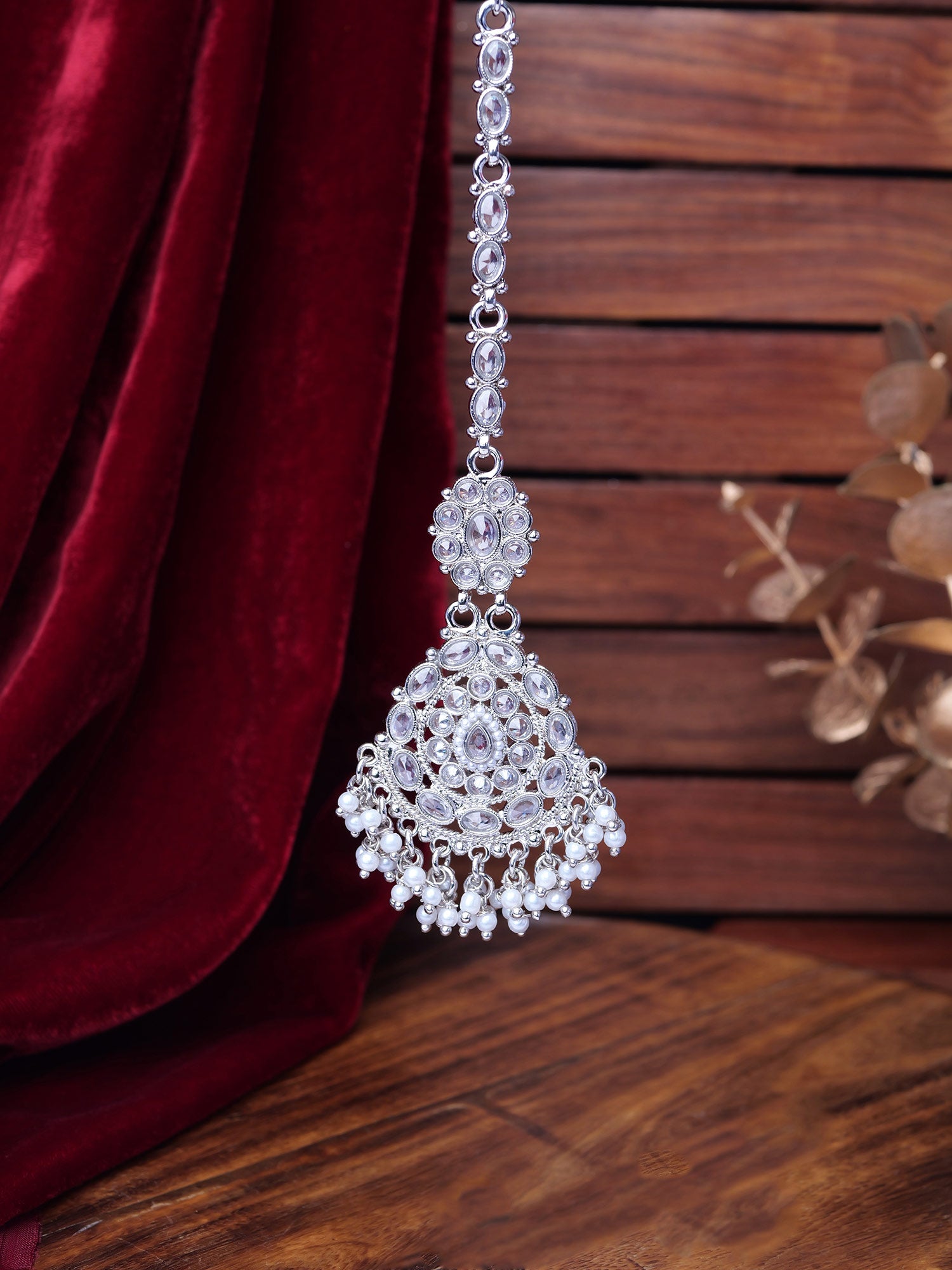 Veera Maang Tikka in Rhodium