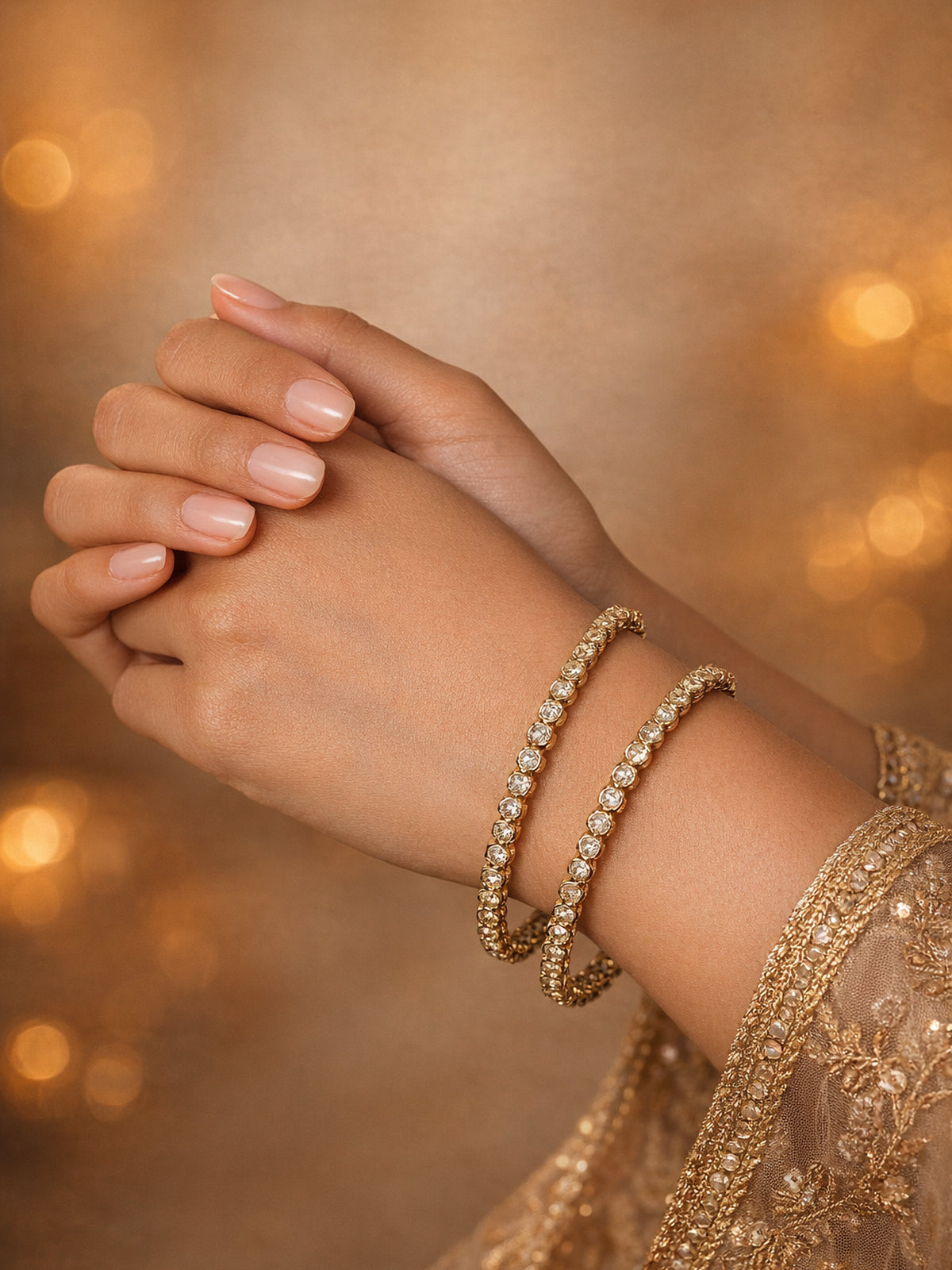 Vinaya Kada Bangles in Champagne 