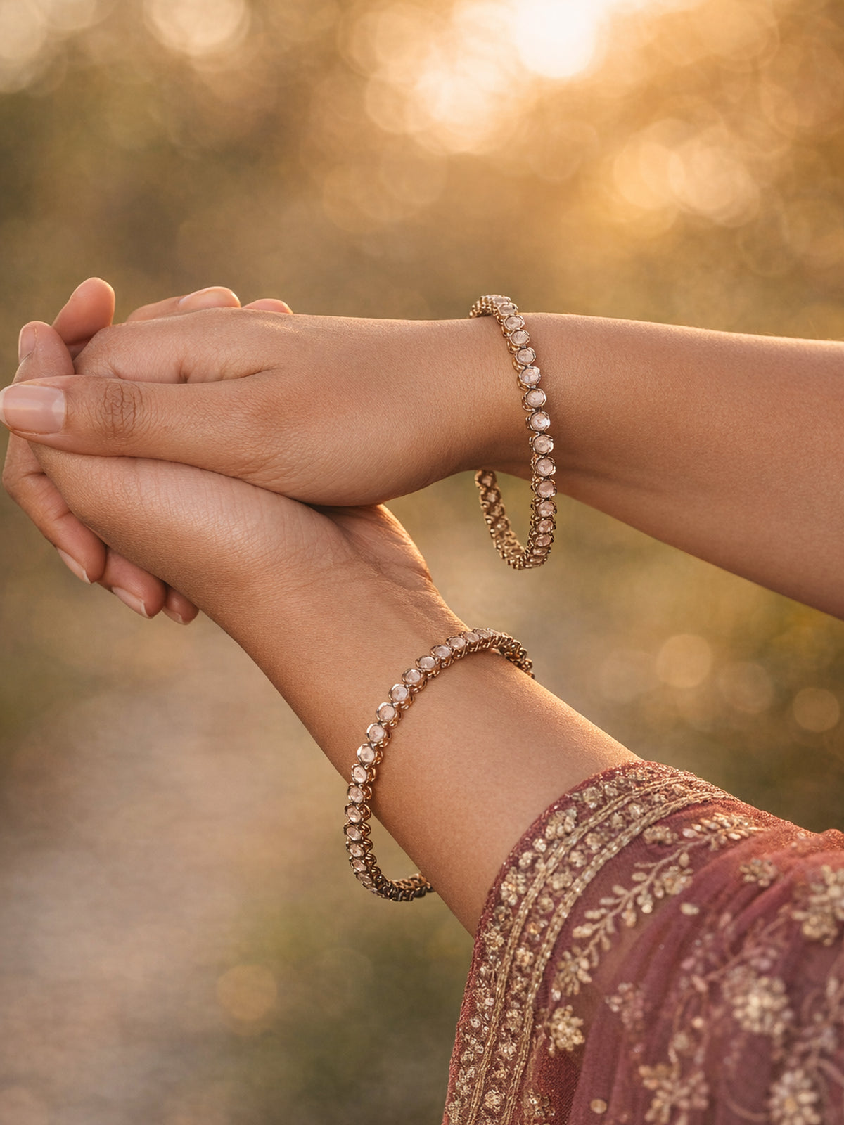 Vinaya Kada Bangles in Light Pink 
