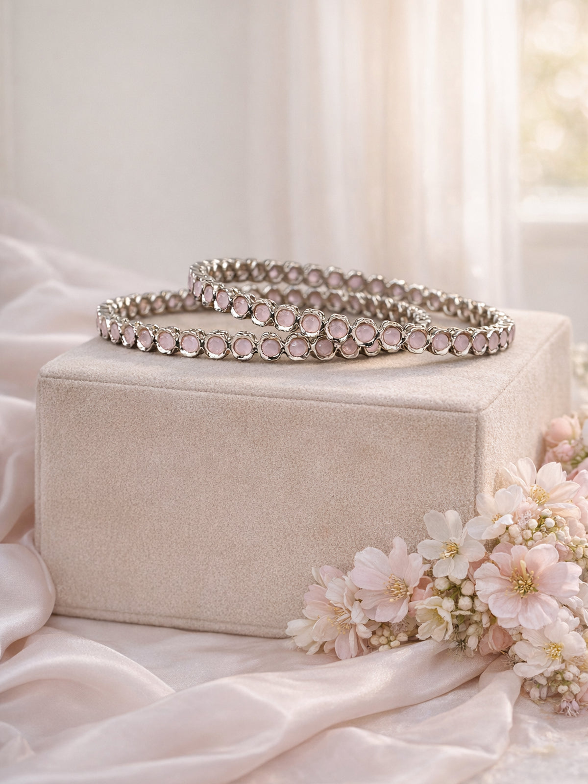 Vinaya Kada Bangles in Light Pink