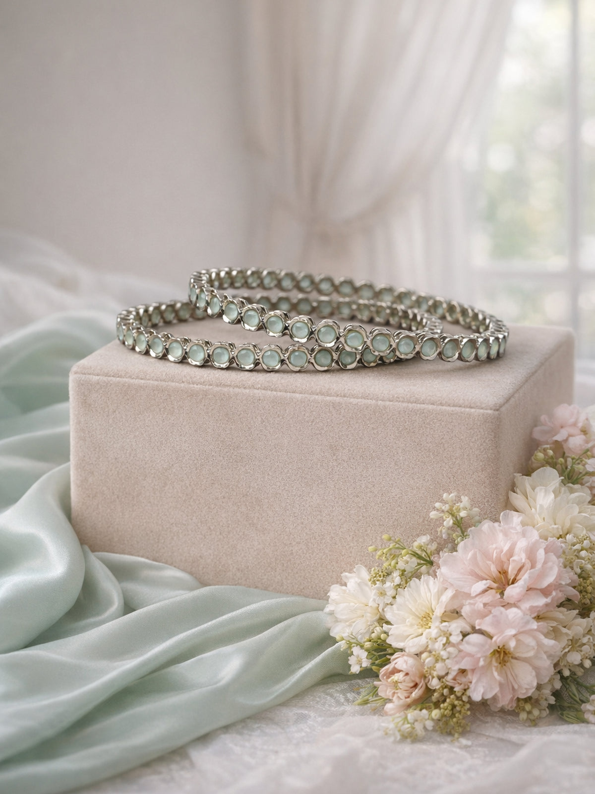 Vinaya Kada Bangles in Mint