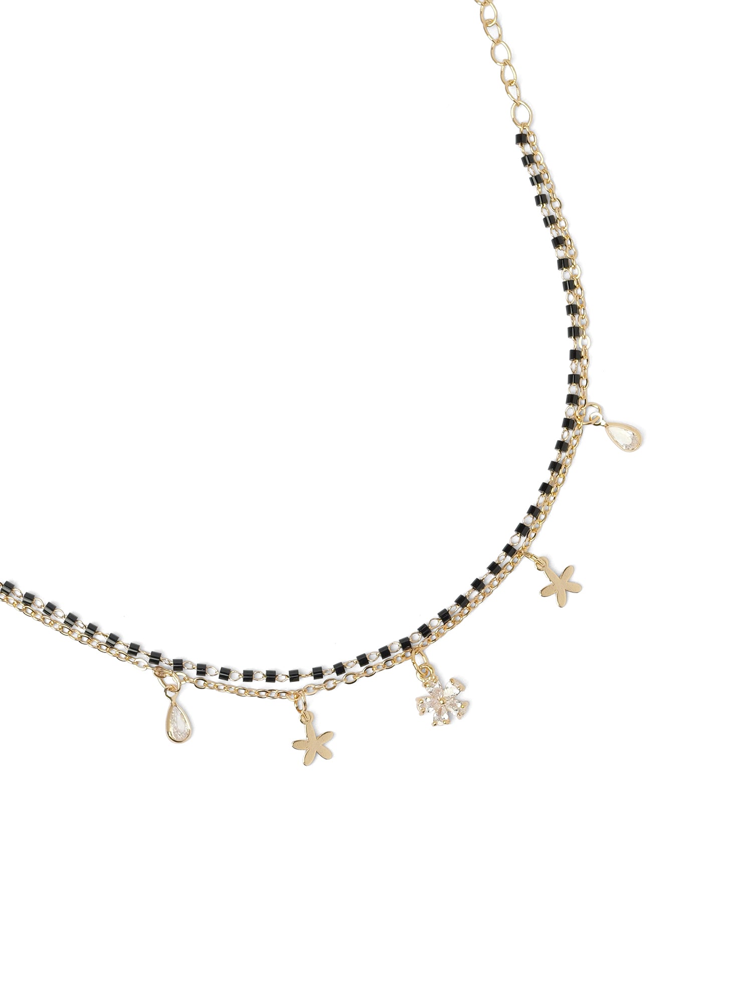 Violet Charm Bracelet in White and Gold