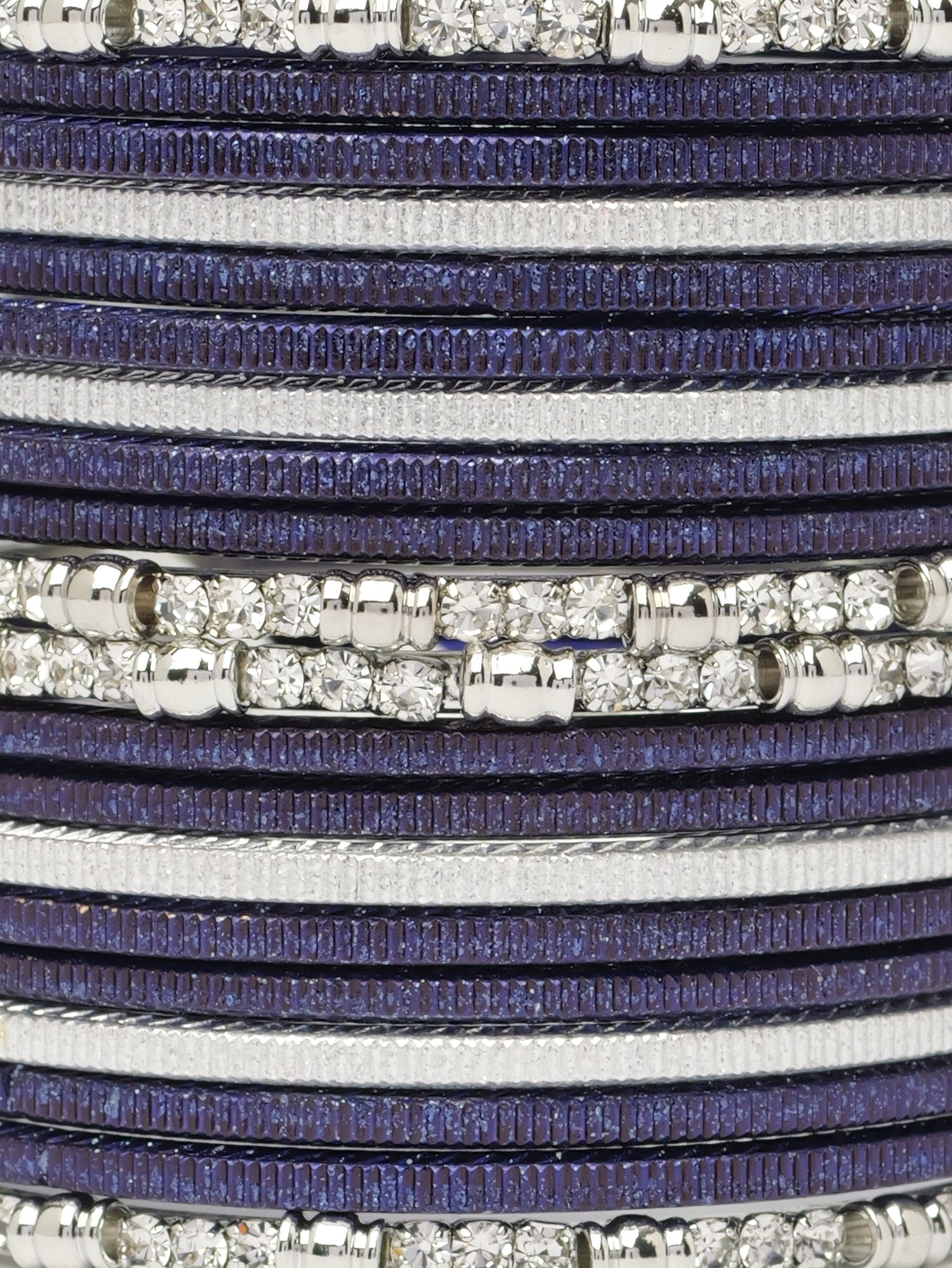 Viya Children's Bangle Set in Dark Blue and Rhodium