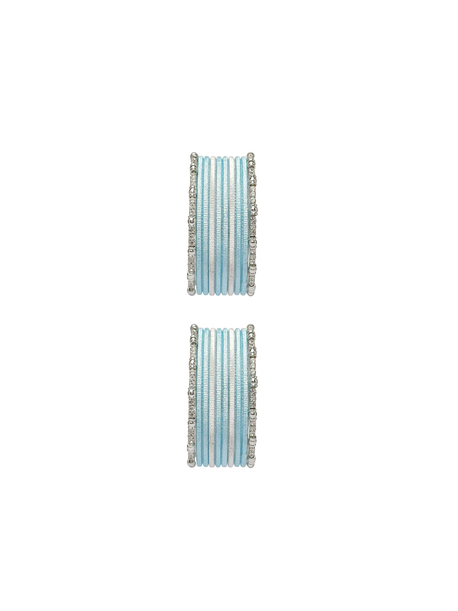 Viya Children's Bangle Set in Light Blue and Rhodium