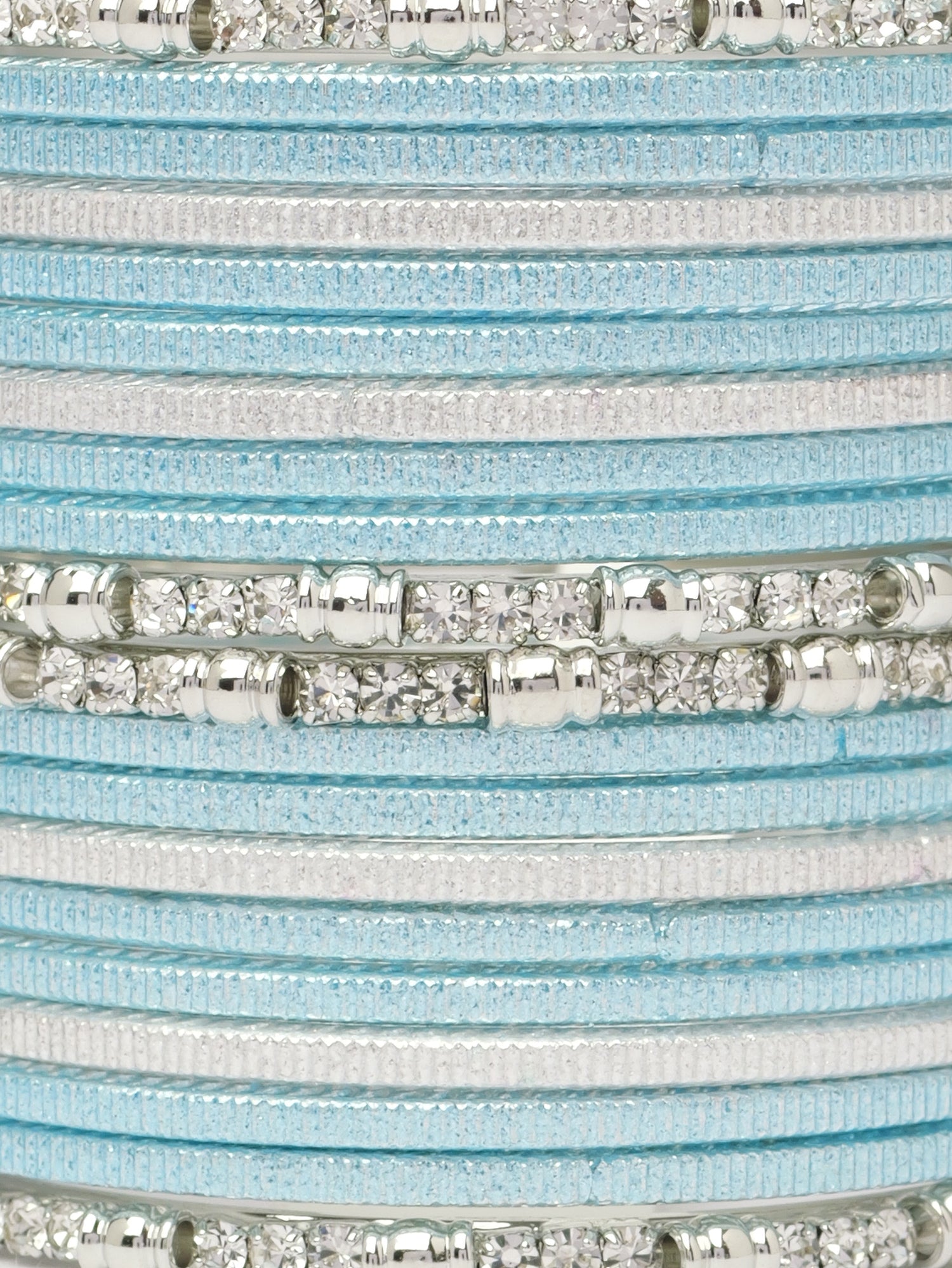 Viya Children's Bangle Set in Light Blue and Rhodium