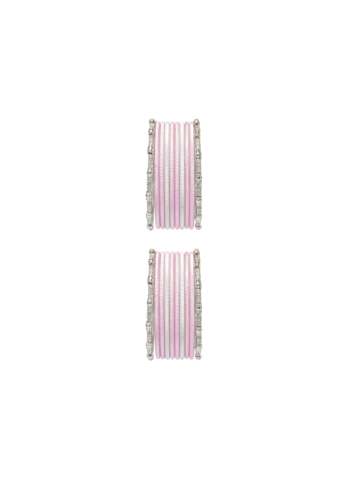 Viya Children's Bangle Set in Light Pink and Rhodium