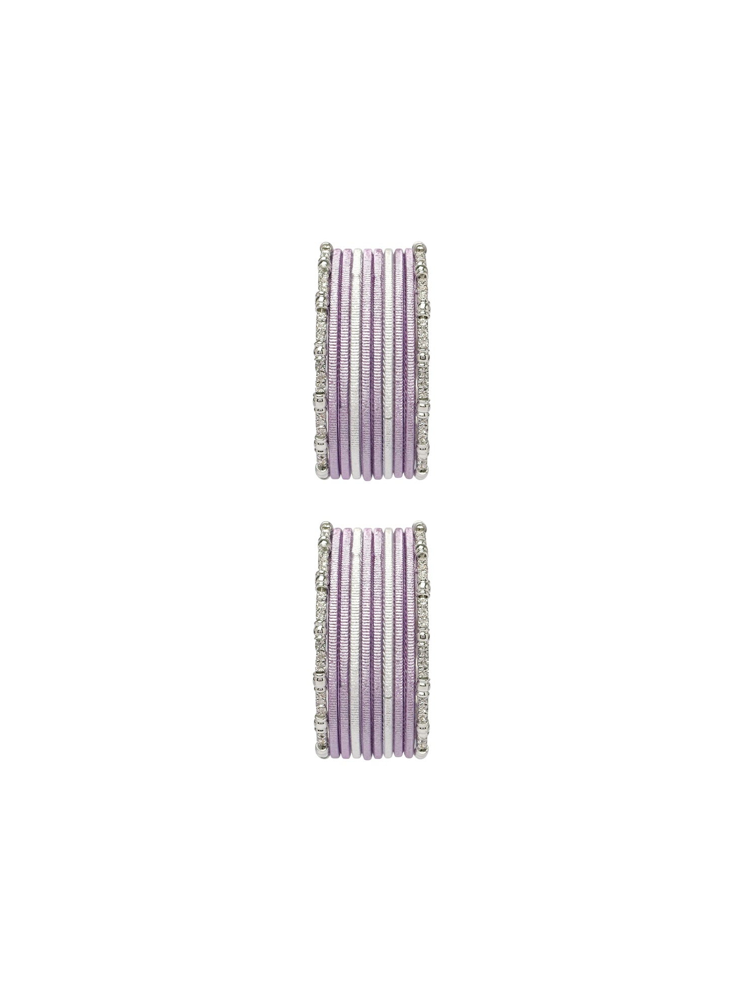 Viya Children's Bangle Set in Lilac and Rhodium