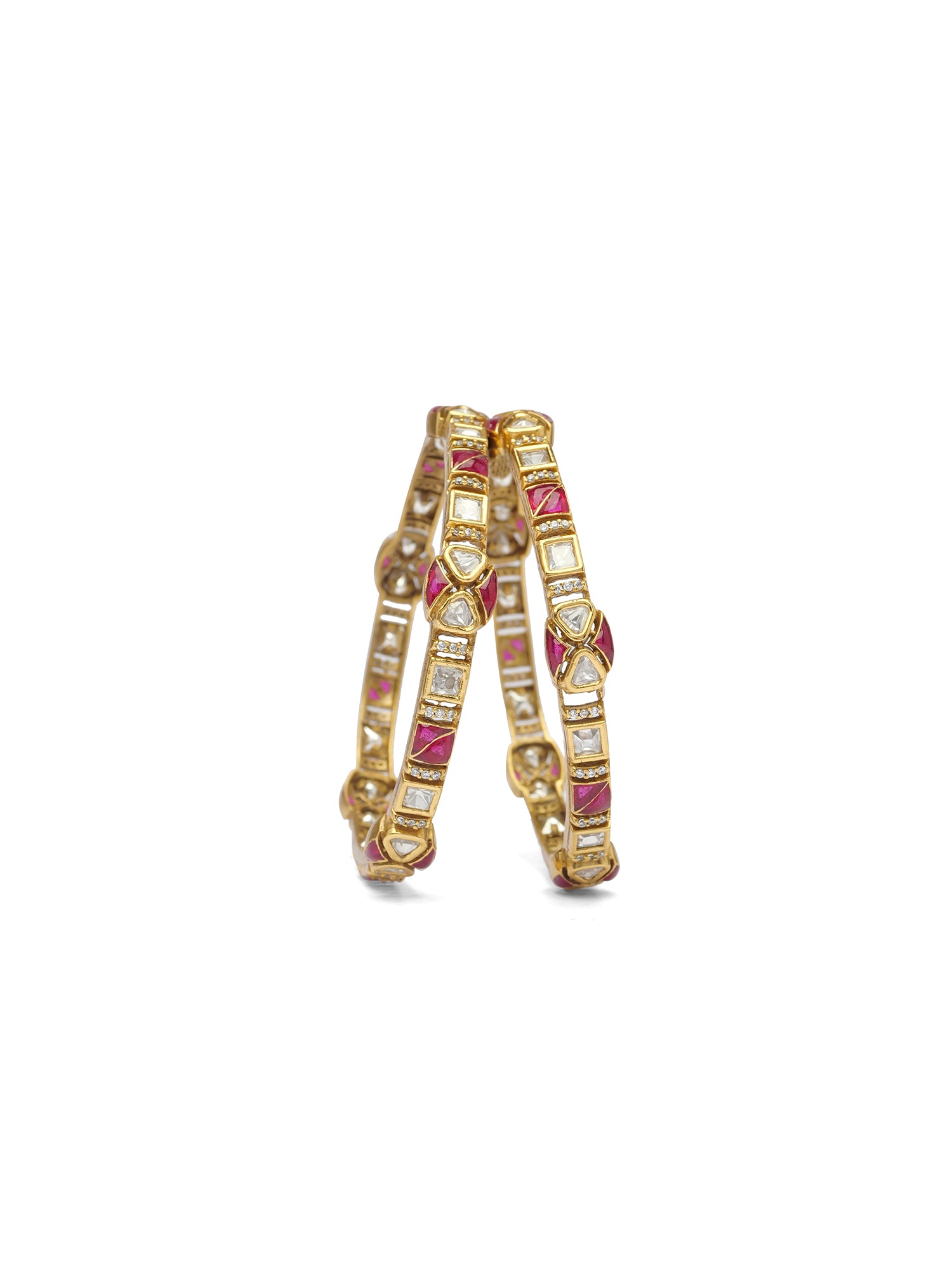 Vritika Kundan Bangles in Ruby