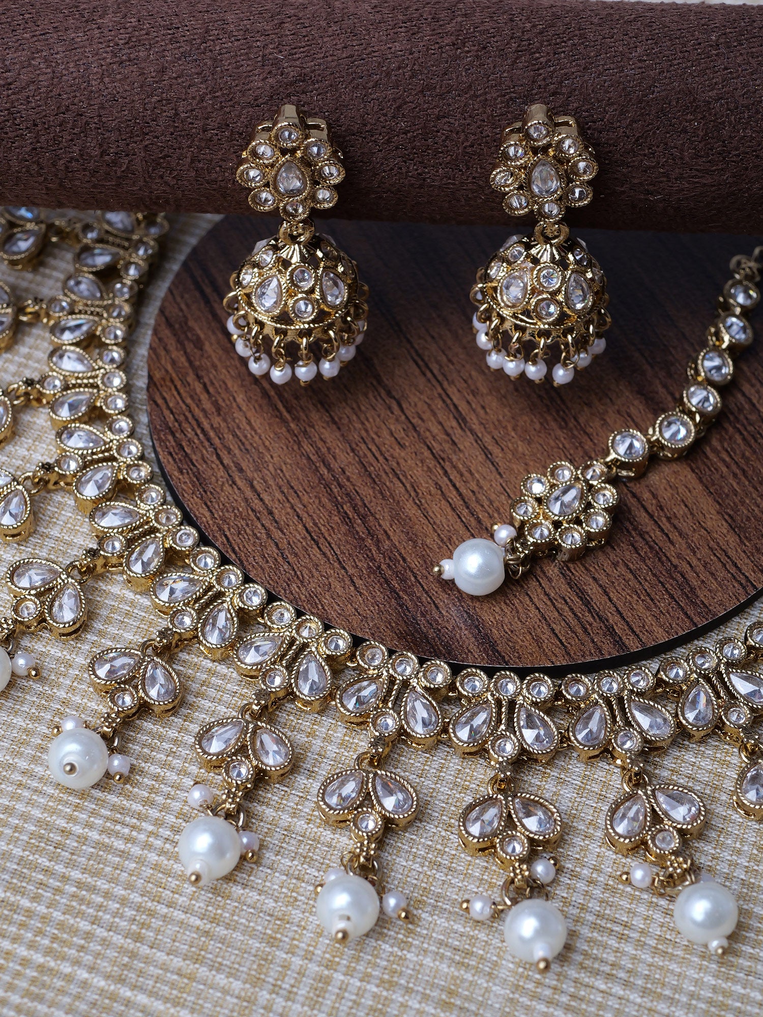 Yashvi Necklace Set in Champagne and Antique Gold