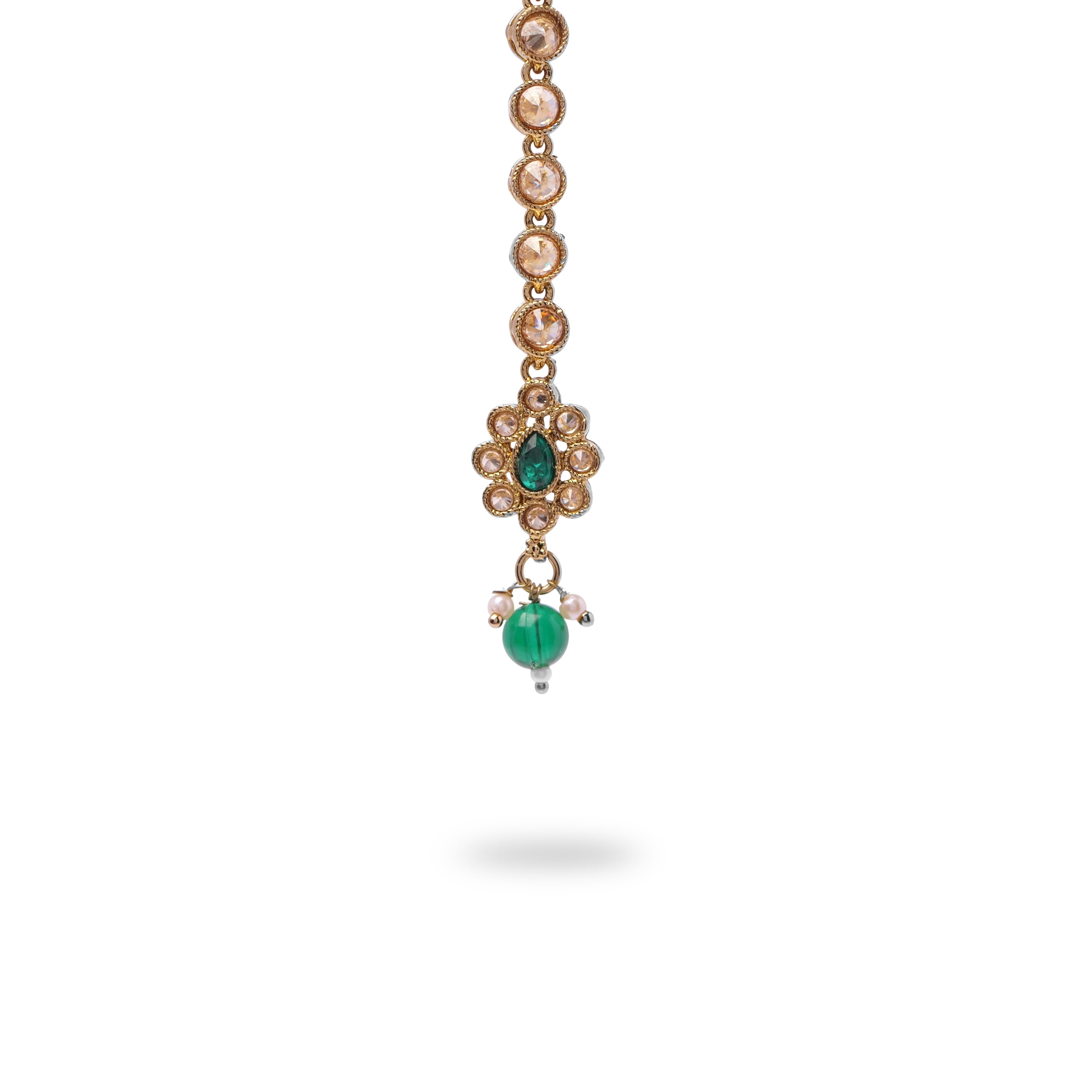 Yashvi Necklace Set in Green and Antique Gold