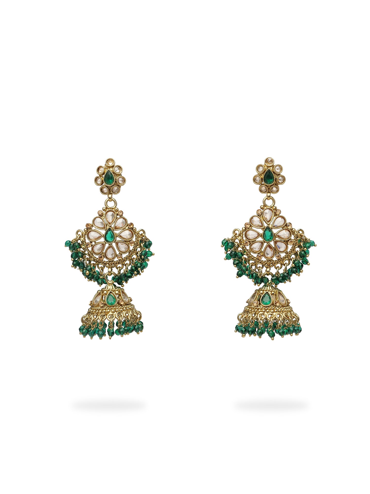 Yashvini Bridal Choker Set in Green and Antique Gold