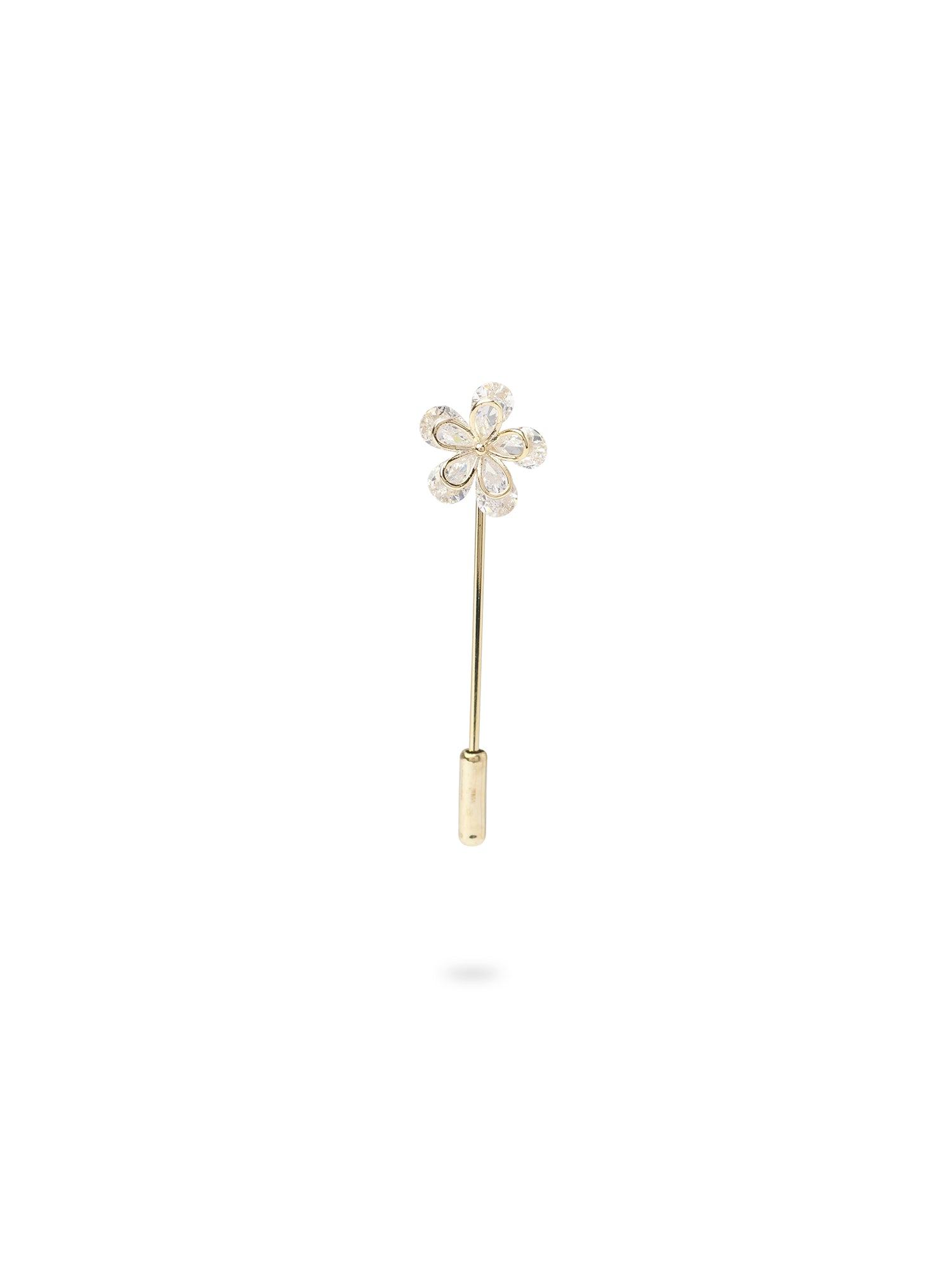 Yasira Scarf Pin in White and Gold