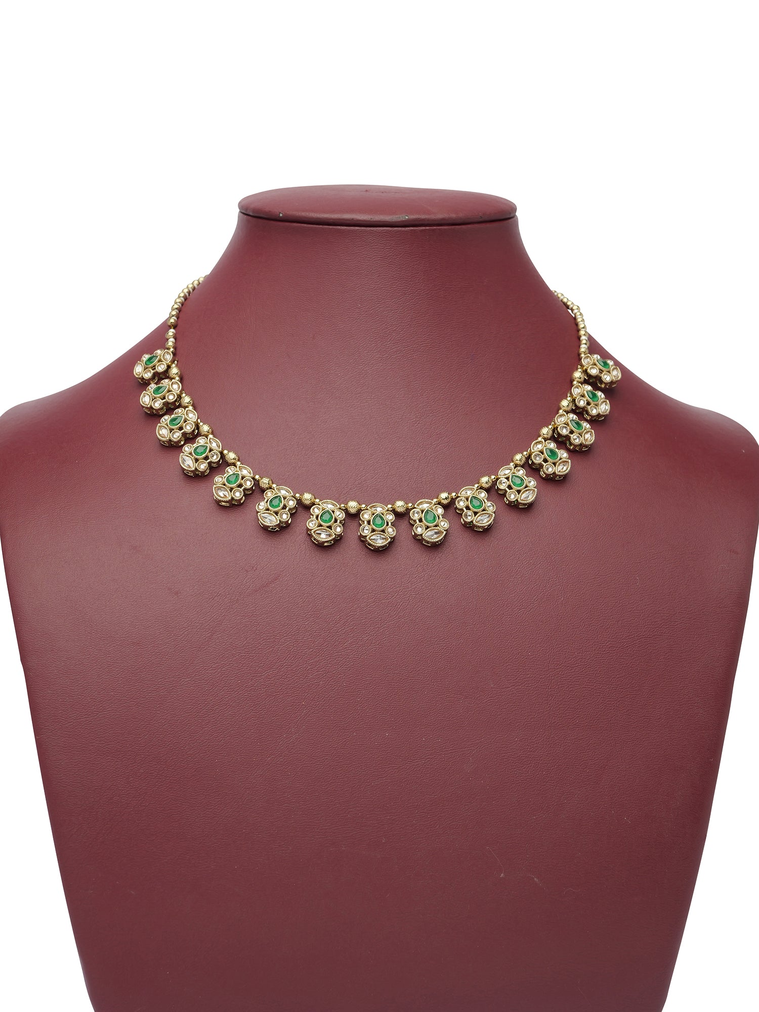 Yasmin Simple Necklace Set in Green