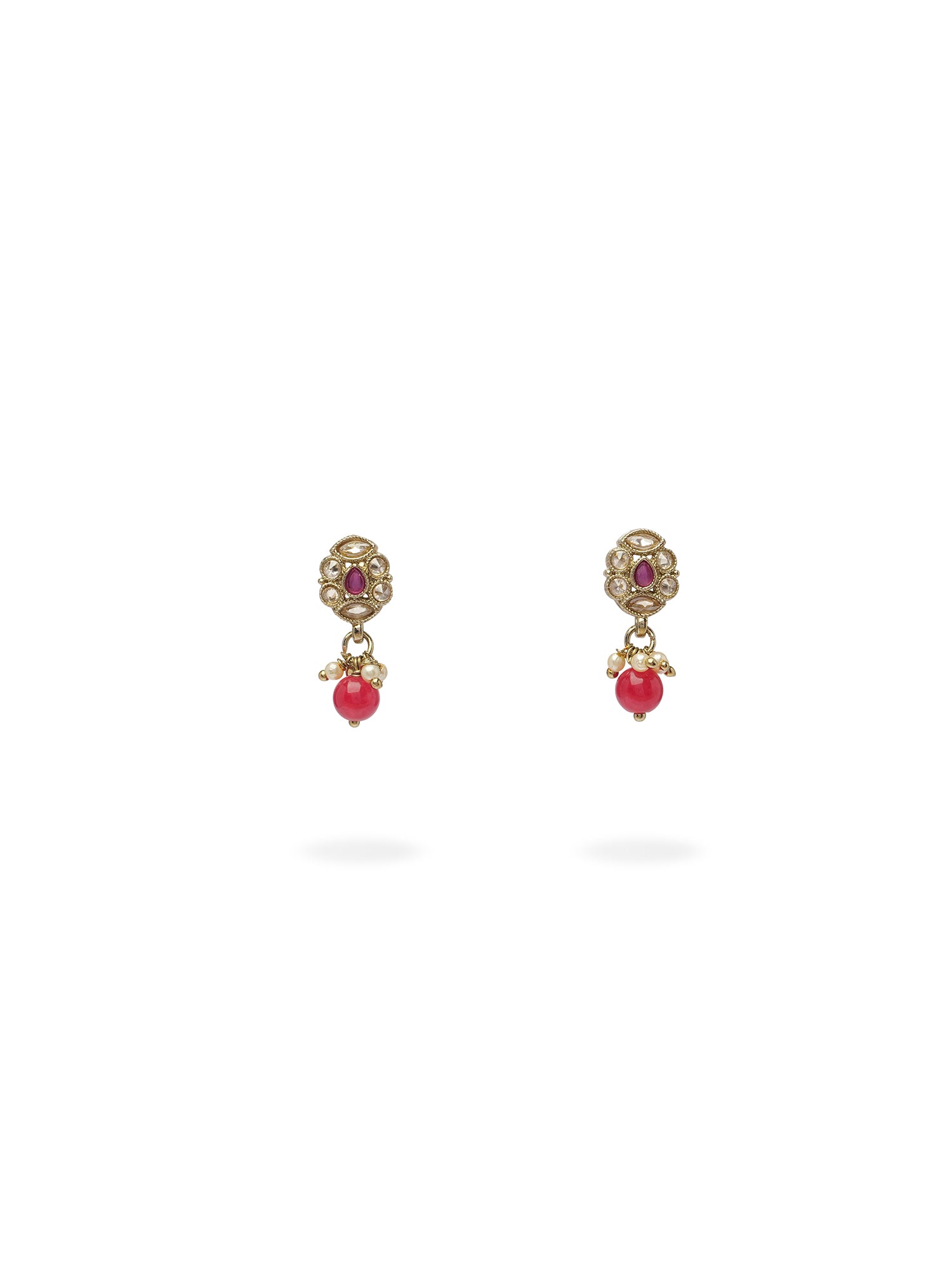 Yasmin Simple Necklace Set in Ruby