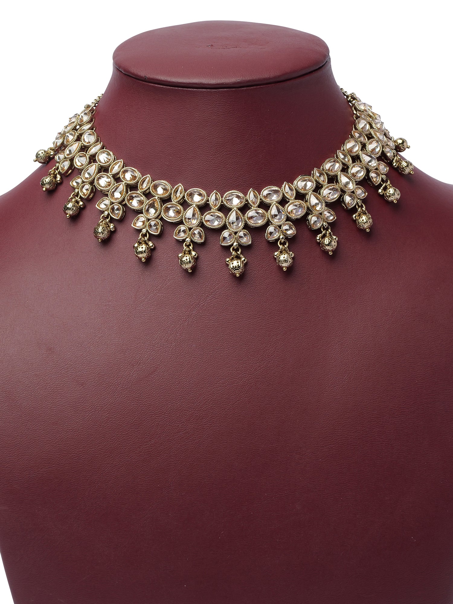 Zahra Necklace Set in Antique Gold