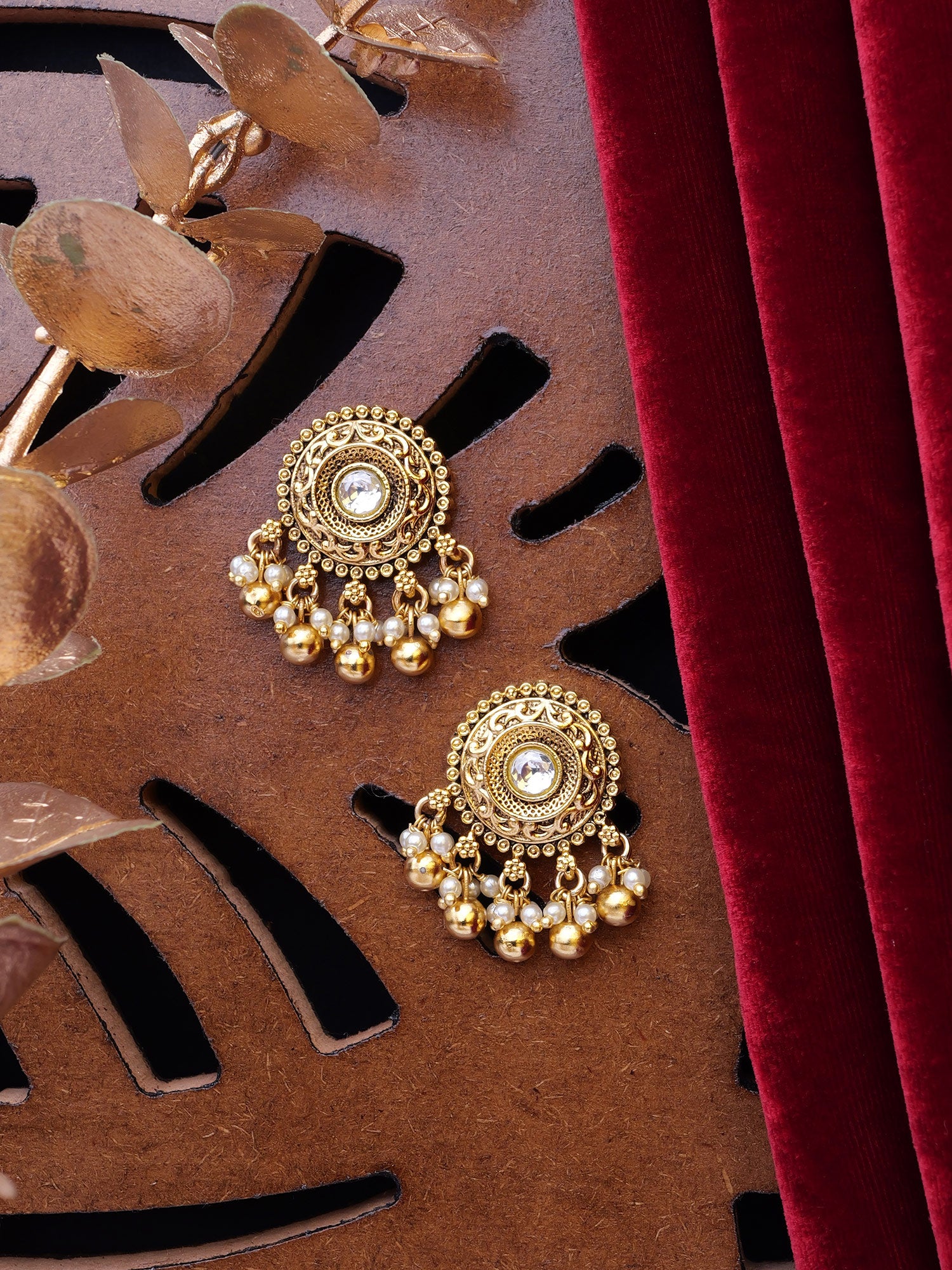 Zanira Small Earrings in Gold Oxidised