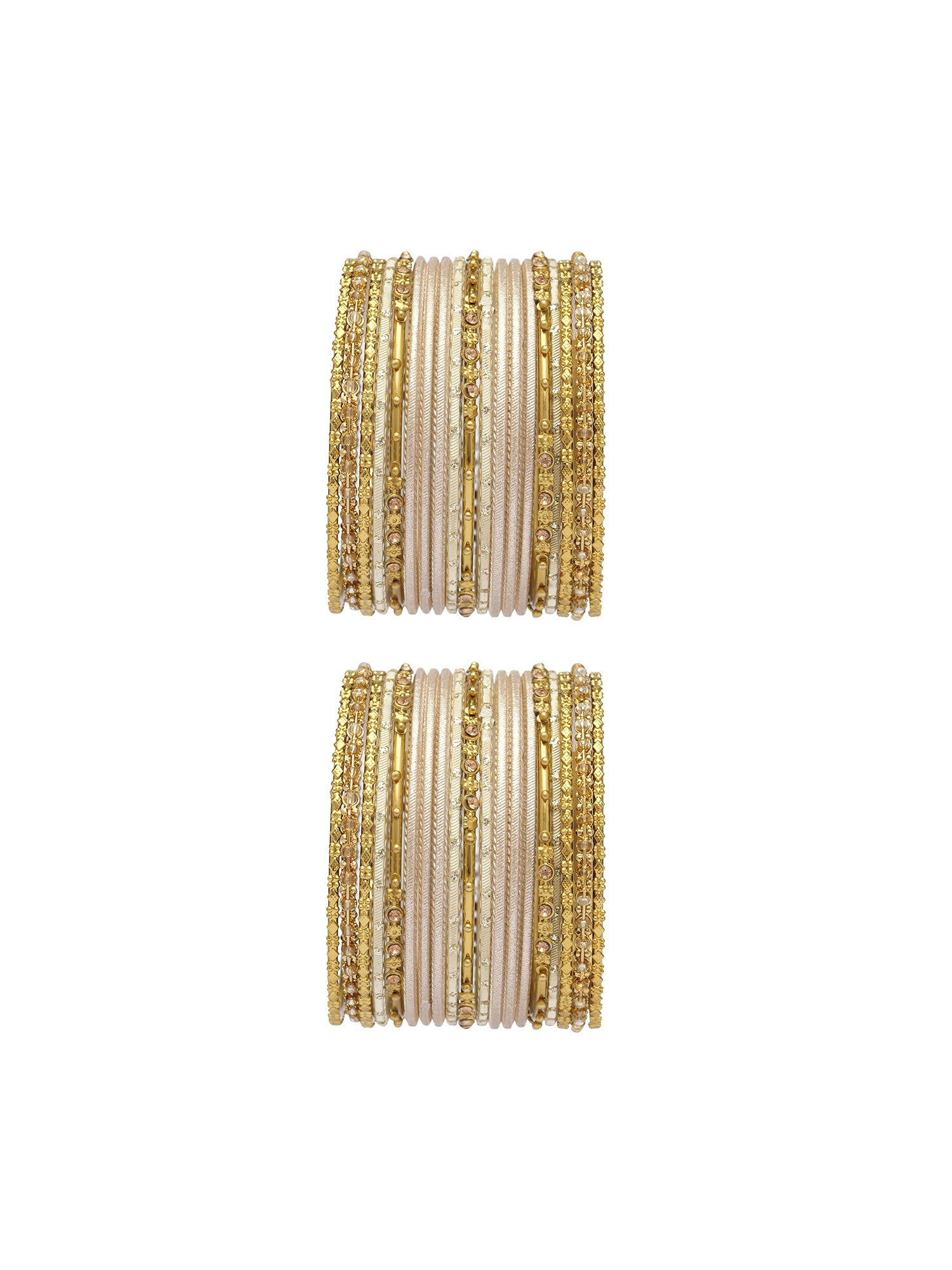 Zarina Antique Bangle Set in Beige