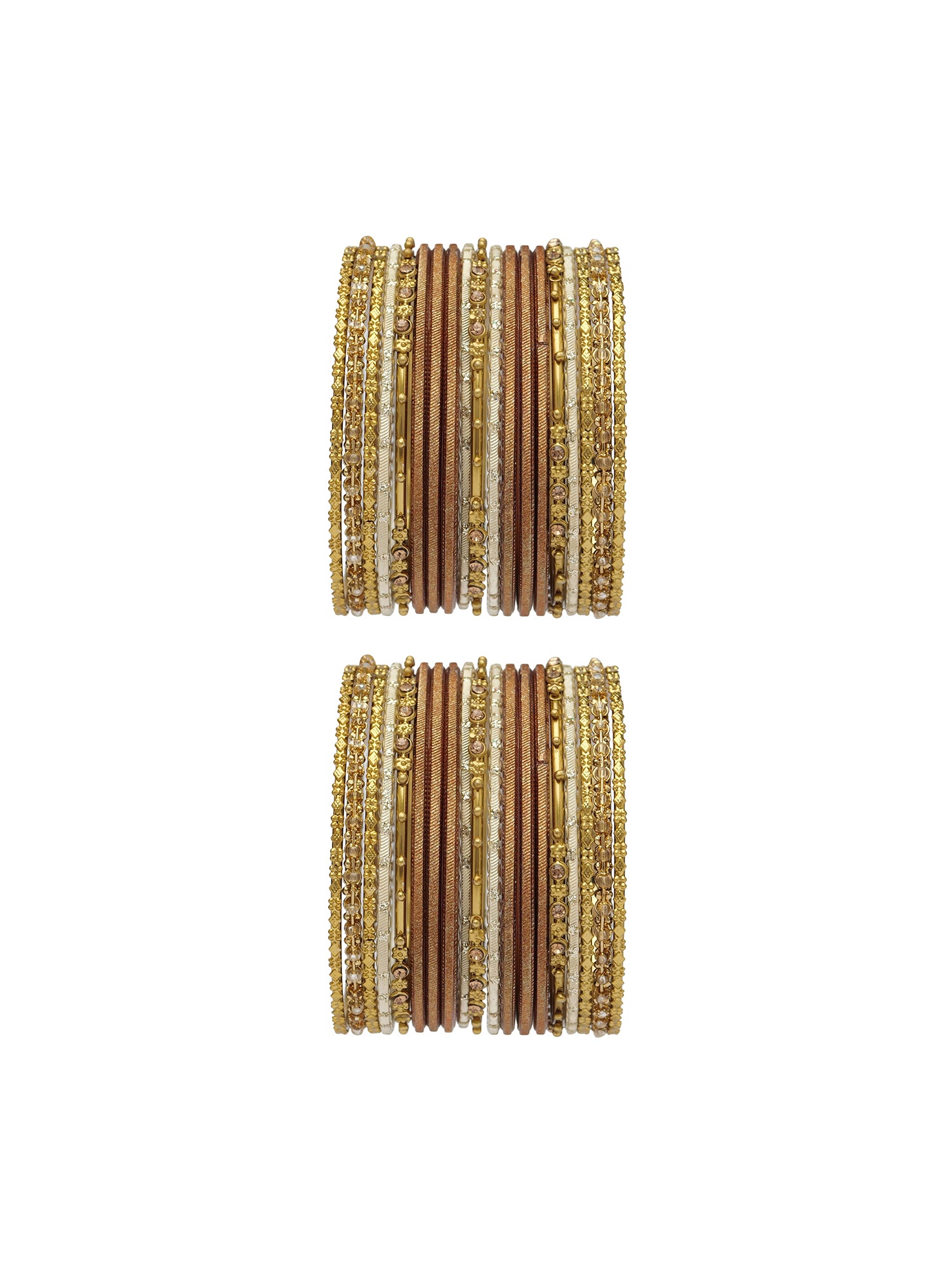 Zarina Antique Bangle Set in Brown