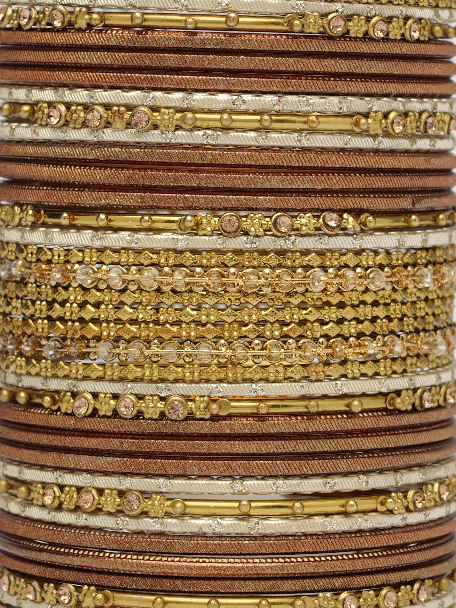 Zarina Antique Bangle Set in Brown