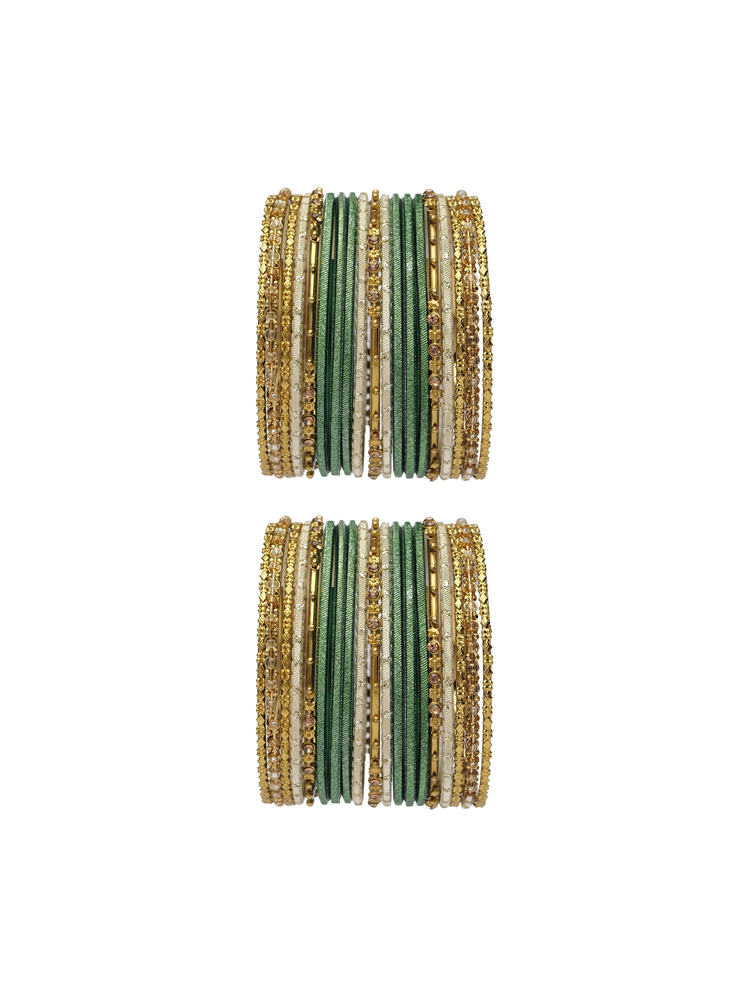 Zarina Antique Bangle Set in Green