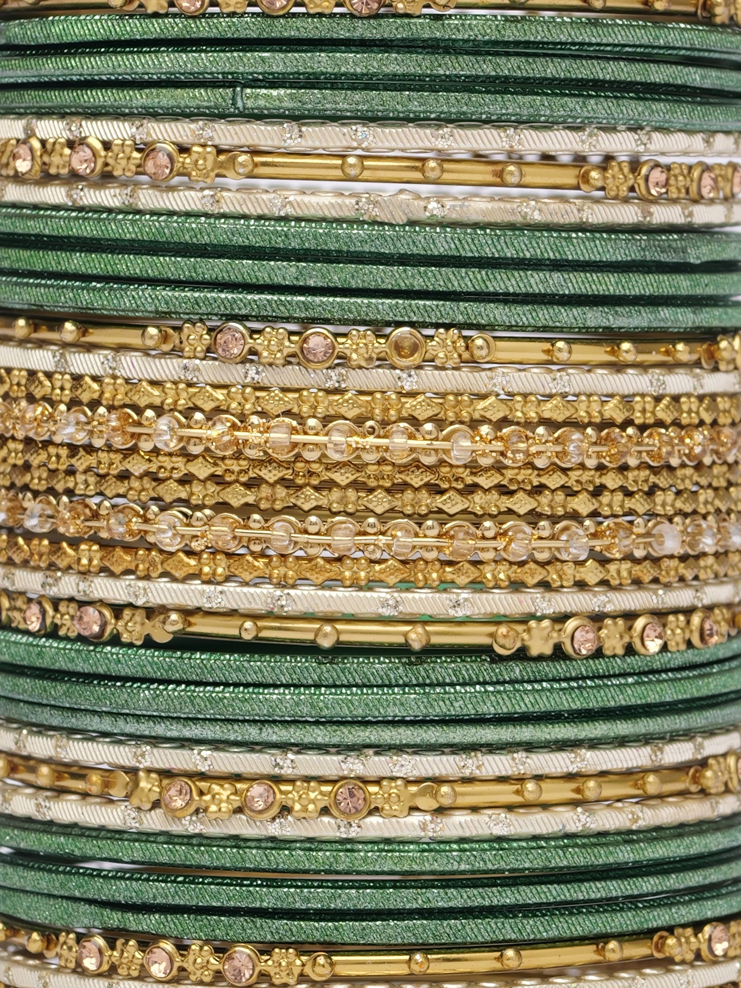 Zarina Antique Bangle Set in Green