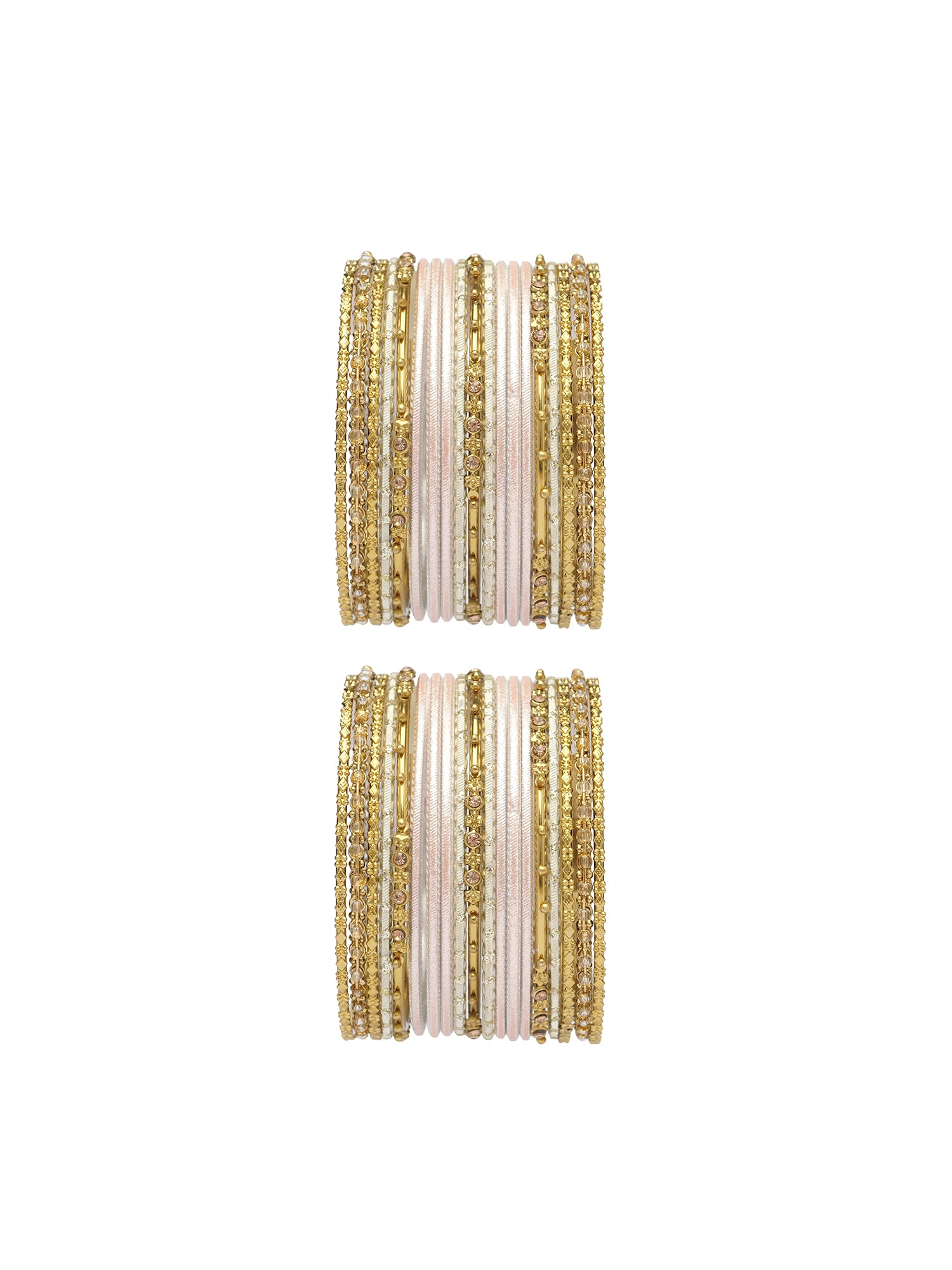 Zarina Antique Bangle Set in Light Blush Pink