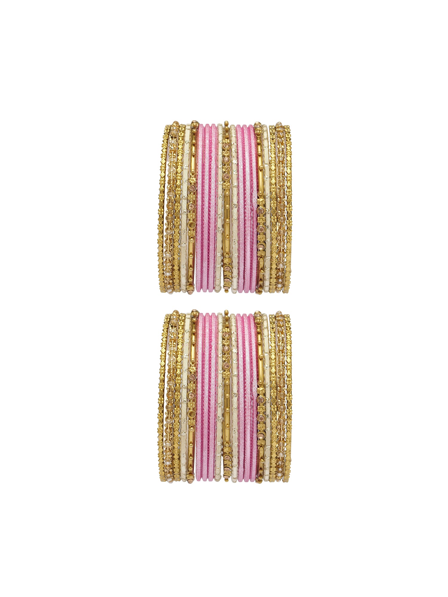 Zarina Antique Bangle Set in Light Pink