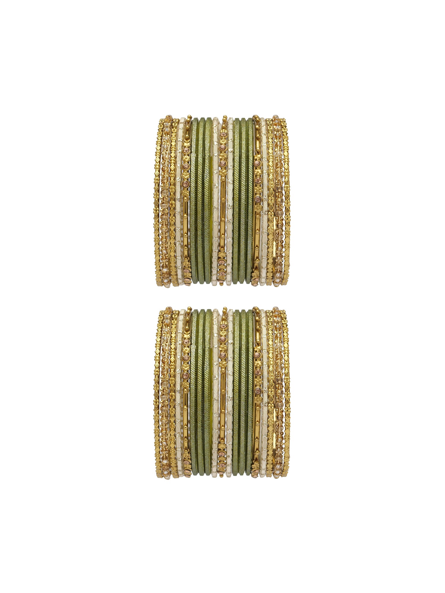 Zarina Antique Bangle Set in Mehendi