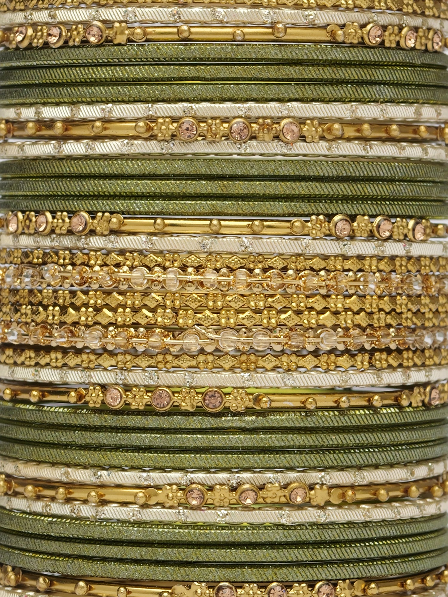 Zarina Antique Bangle Set in Mehendi