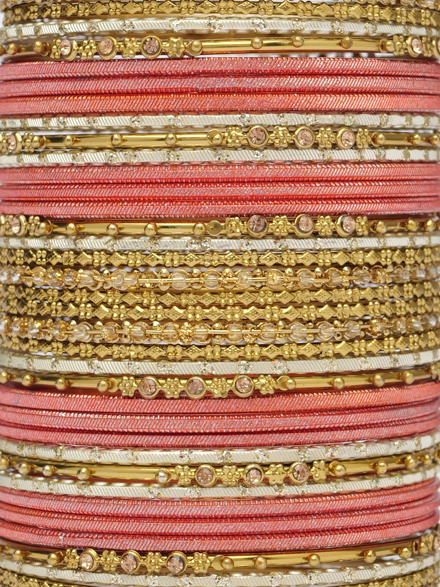 Zarina Antique Bangle Set in Orange