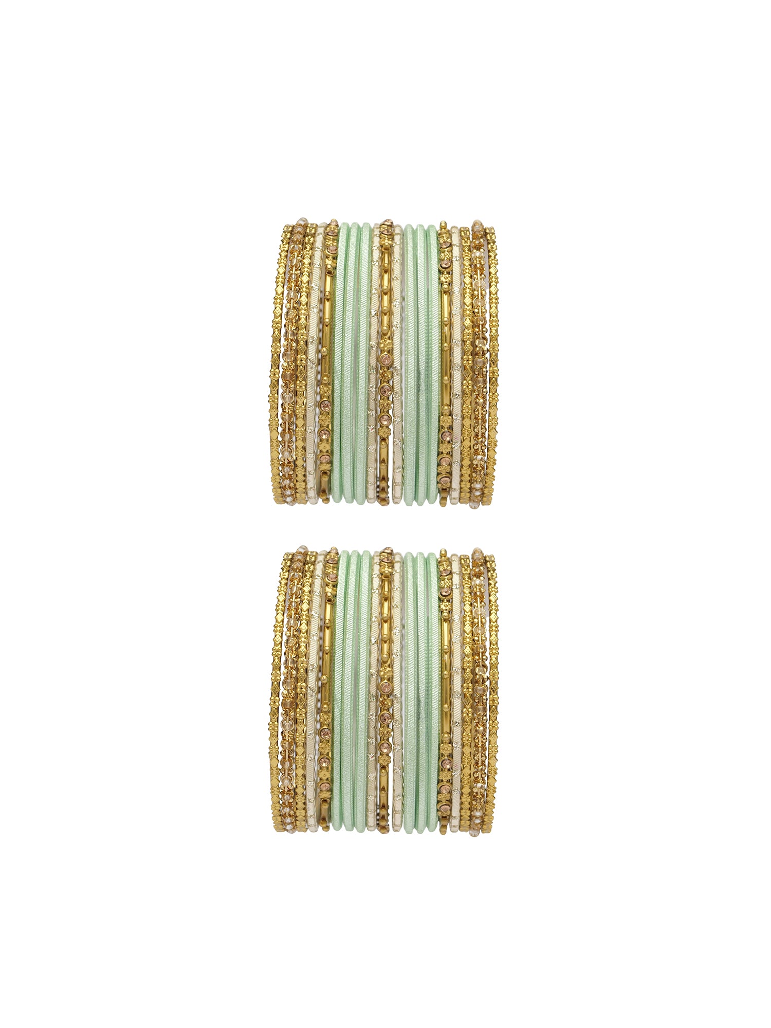 Zarina Antique Bangle Set in Pastel Mint