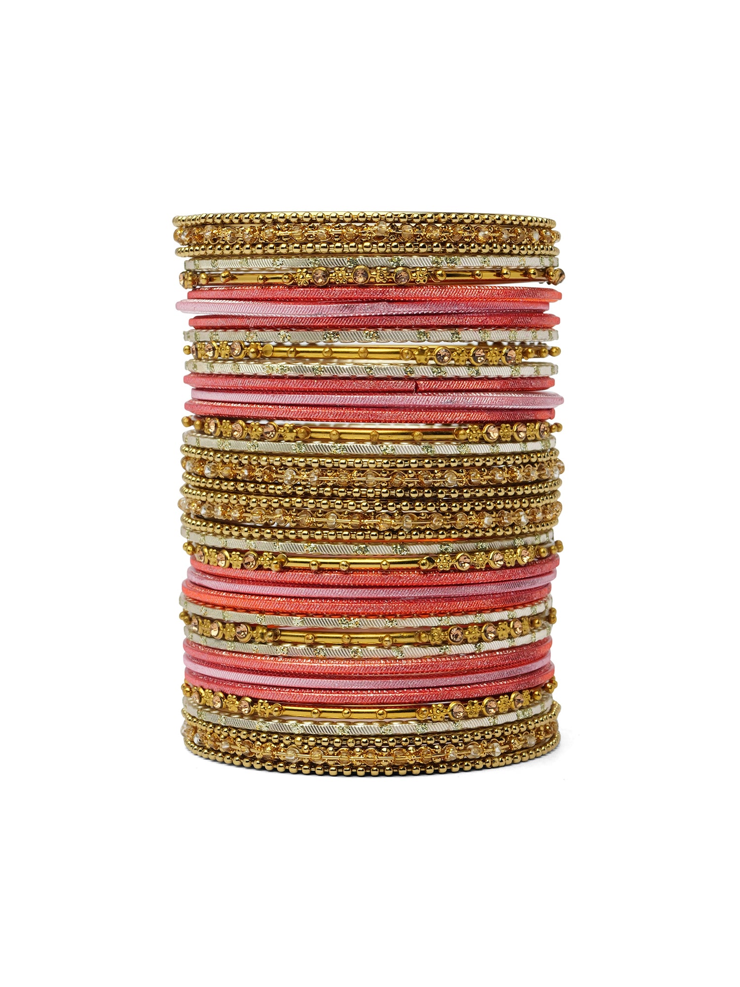 Zarina Antique Bangle Set in Orange