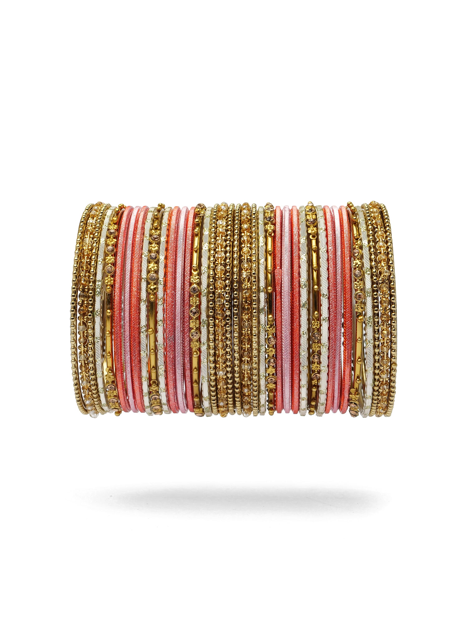 Zarina Antique Bangle Set in Orange