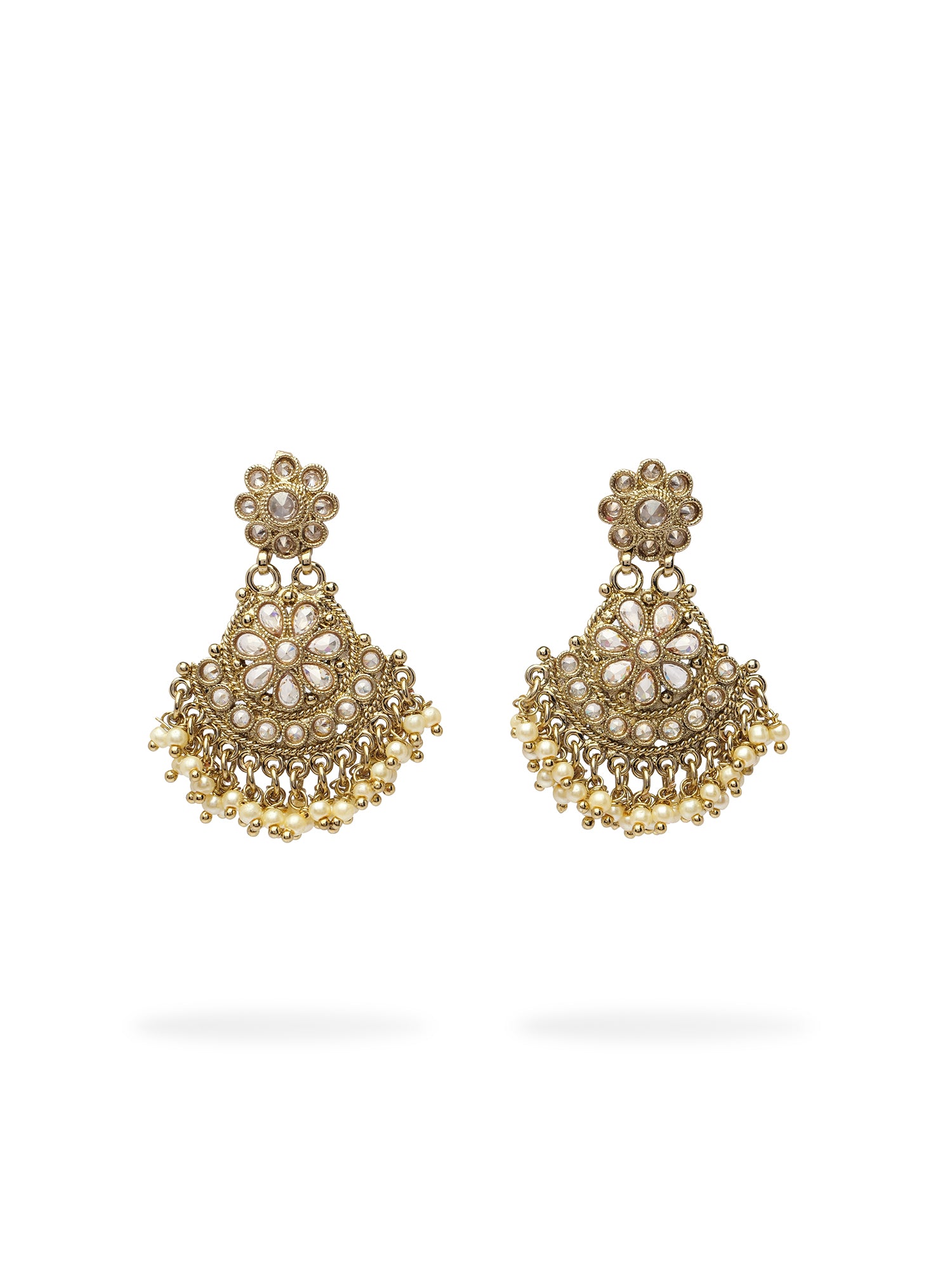 Zarish Chandbali Earrings in Champagne