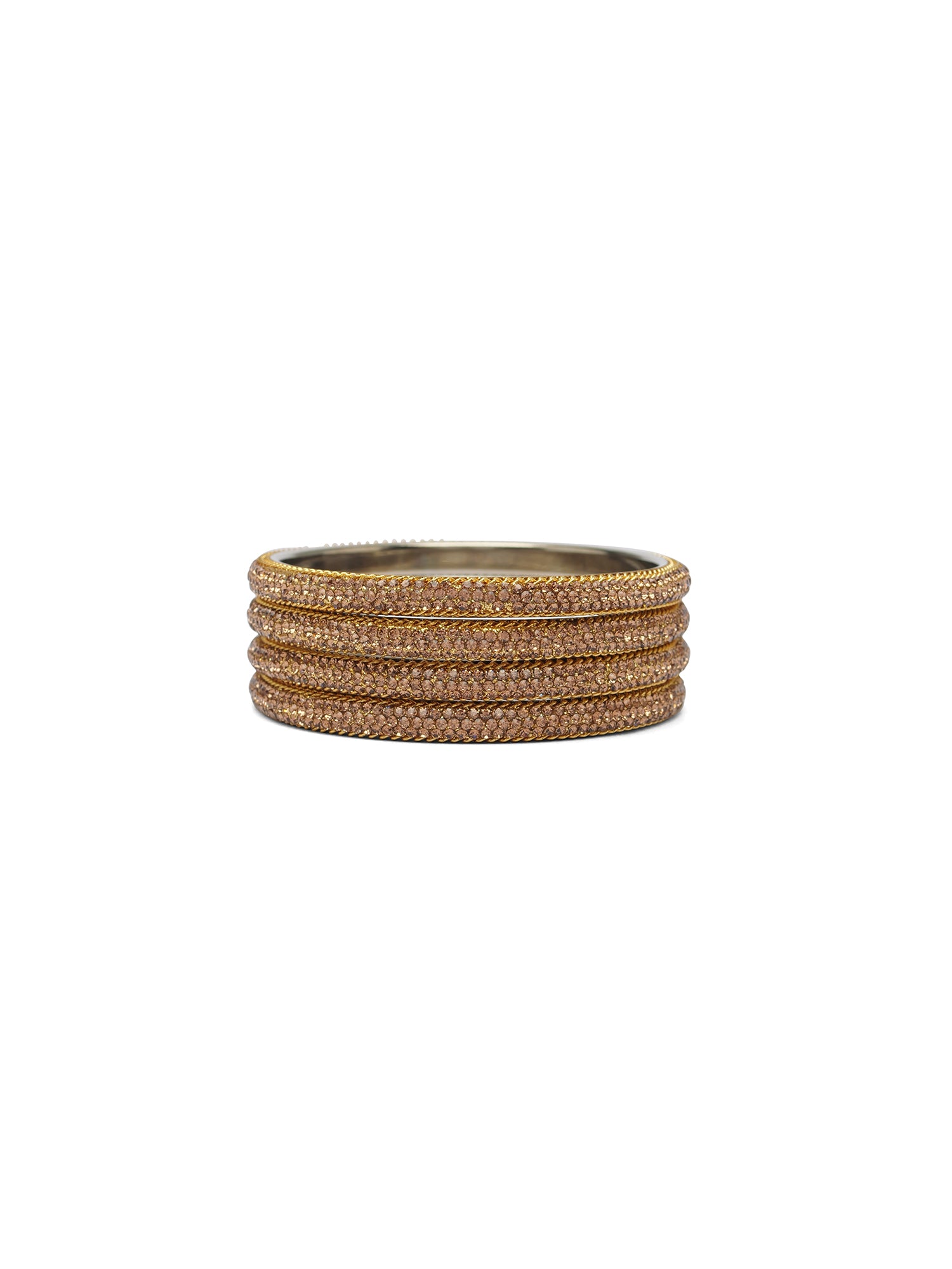 Zariya Diamante Lakh Bangles in Champagne