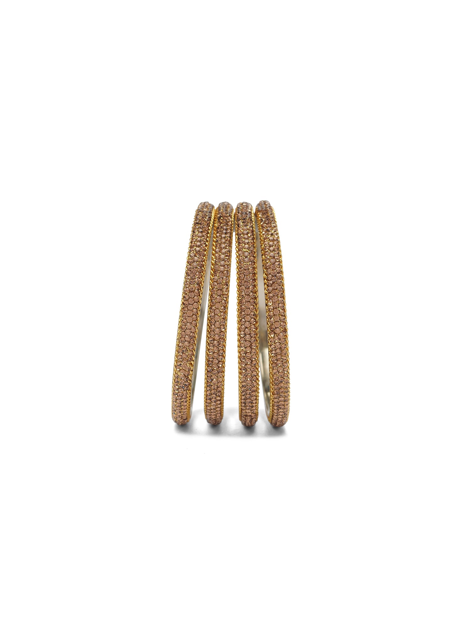 Zariya Diamante Lakh Bangles in Champagne
