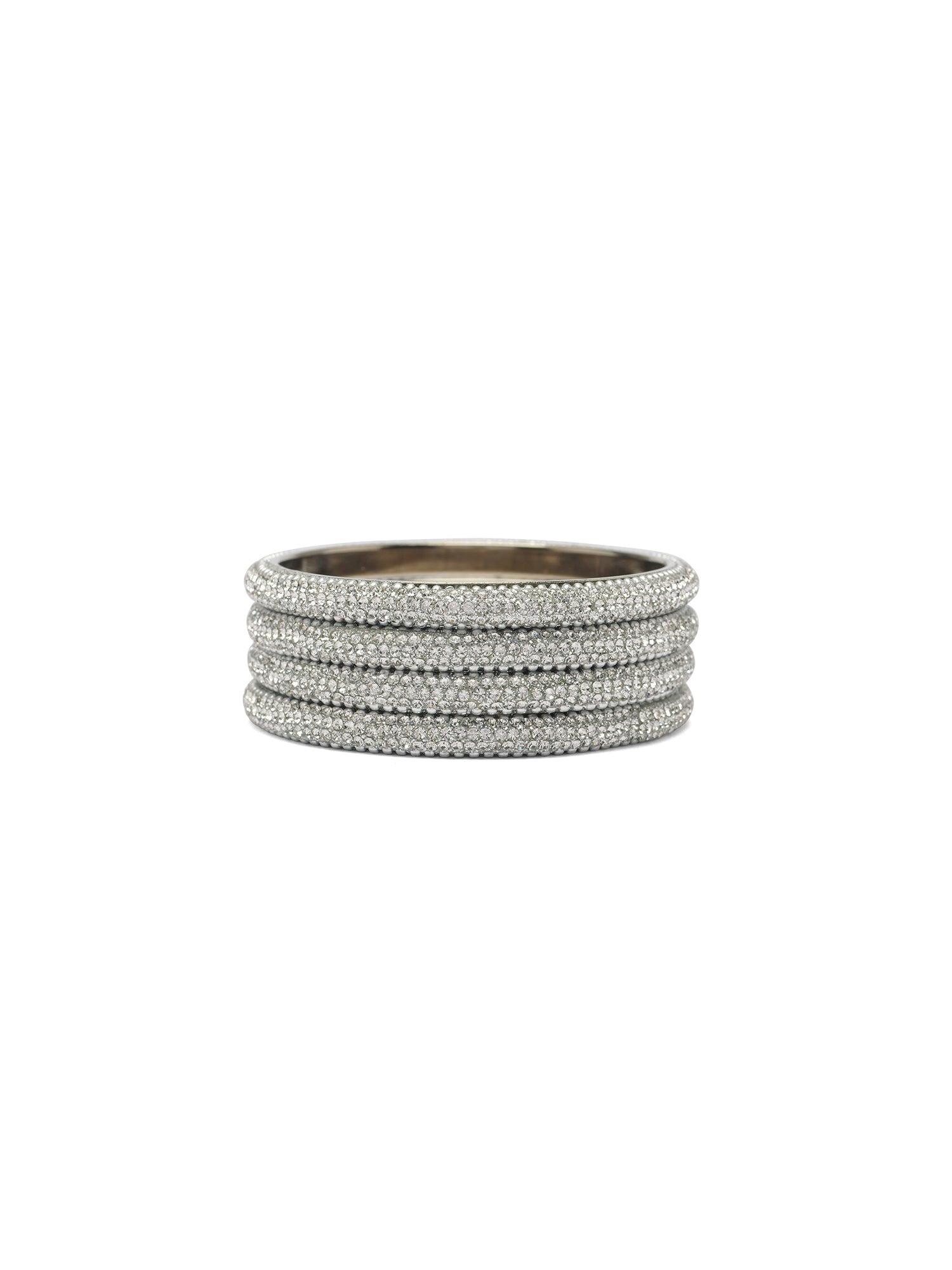 Zariya Diamante Lakh Bangles in Rhodium