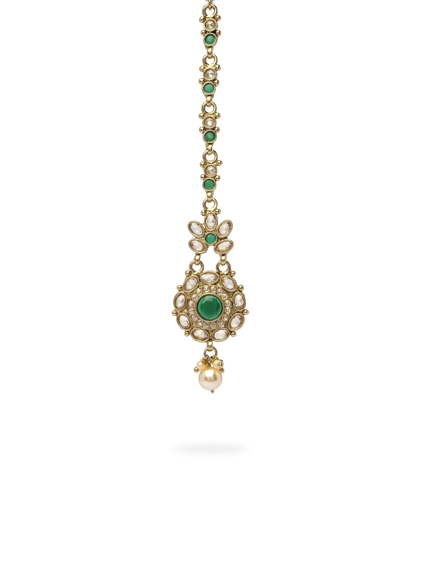 Zariya Maang Tikka in Green