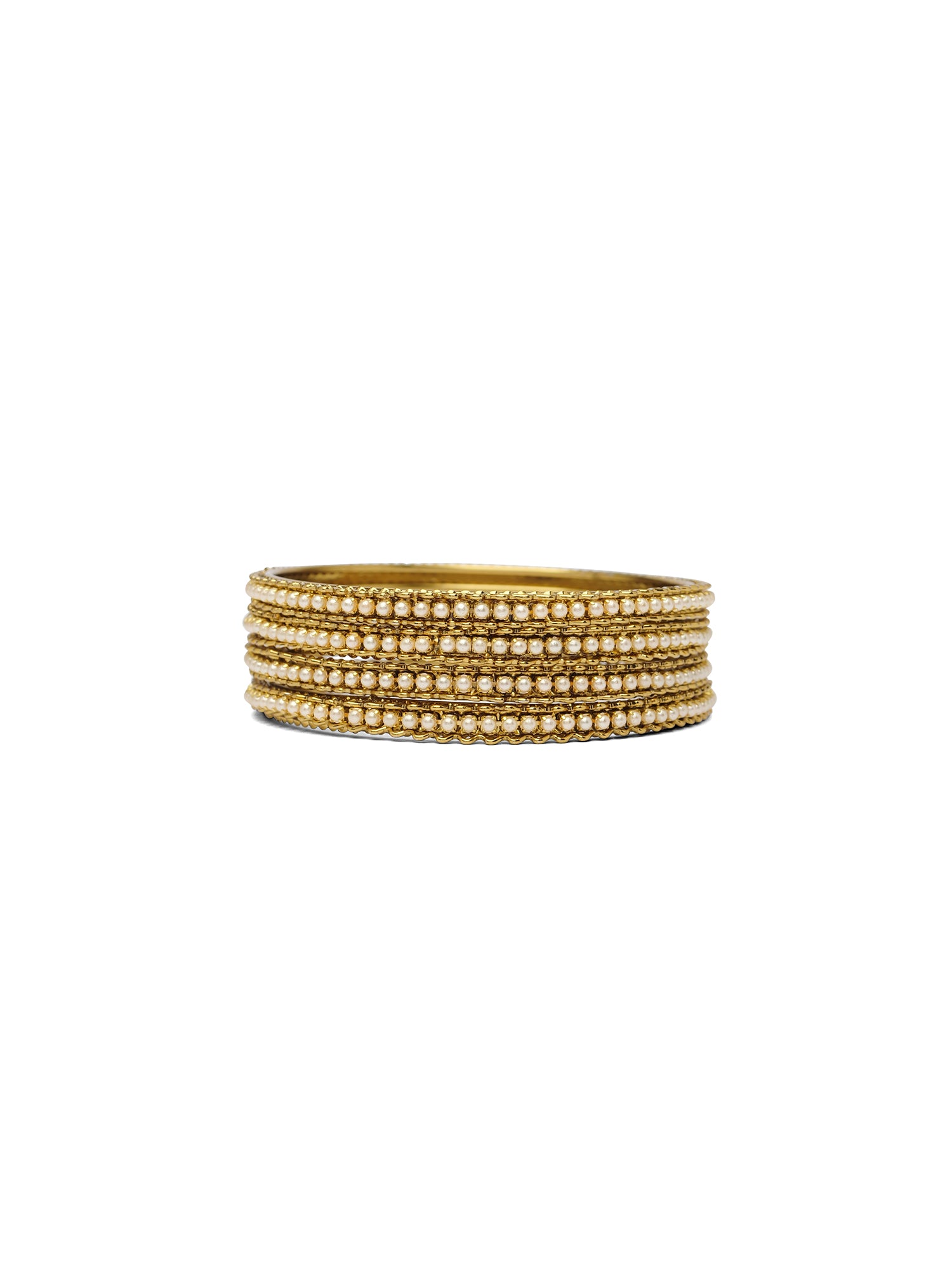Zewar Set of 4 Cream Pearl Bangles
