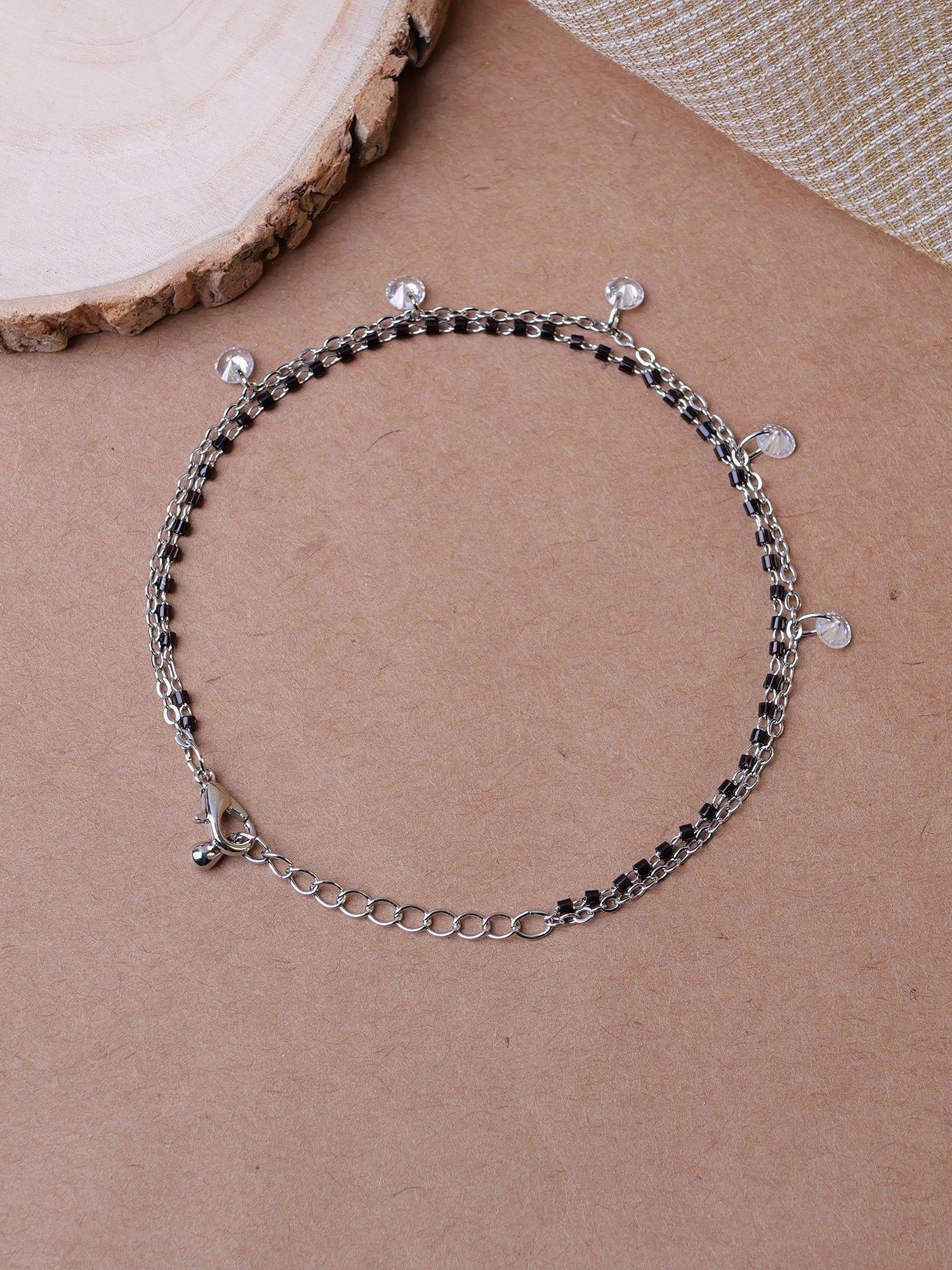 Zinnia Charm Bracelet in Rhodium