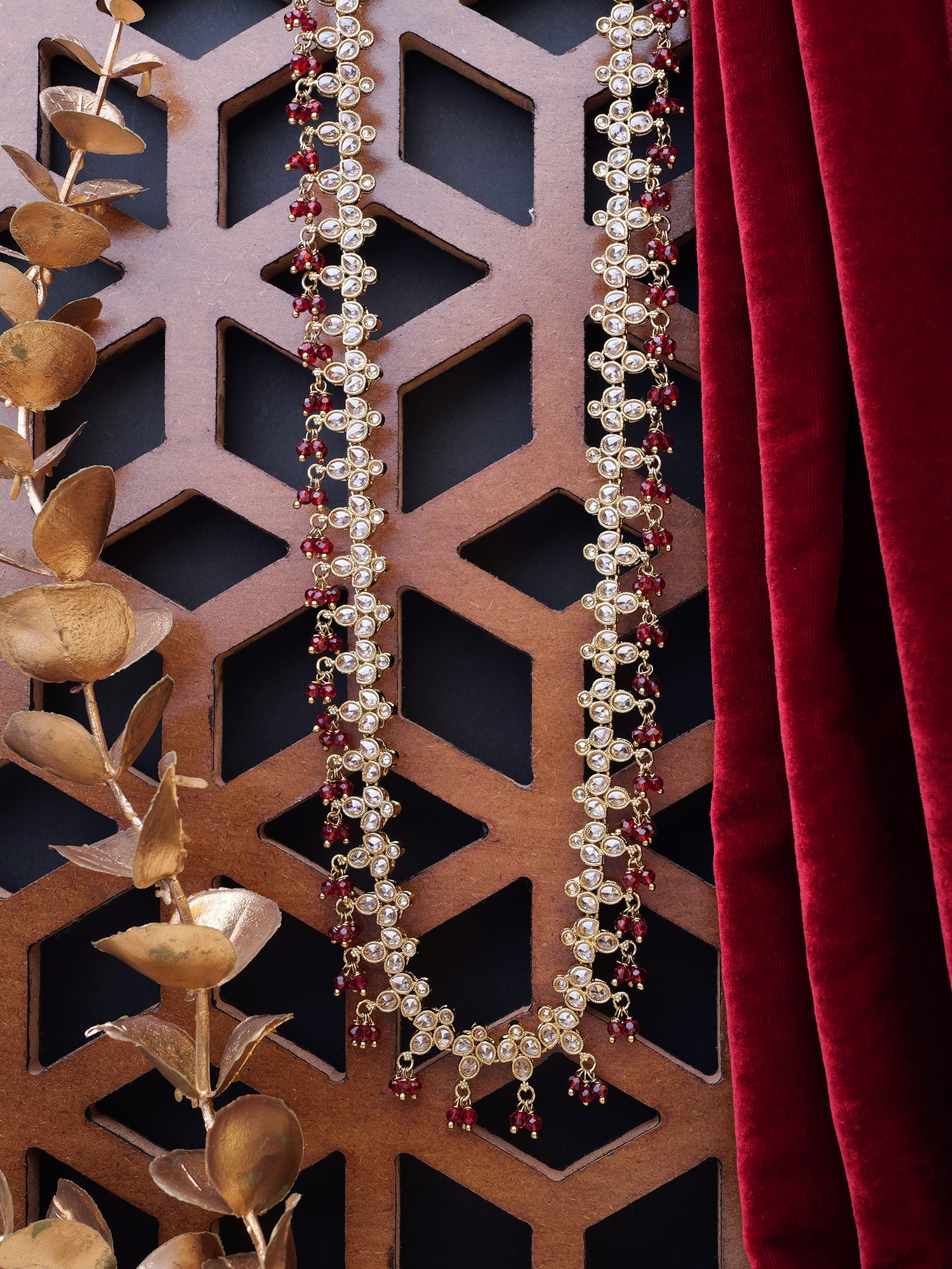 Zoya Rani Haar in Maroon and Antique Gold