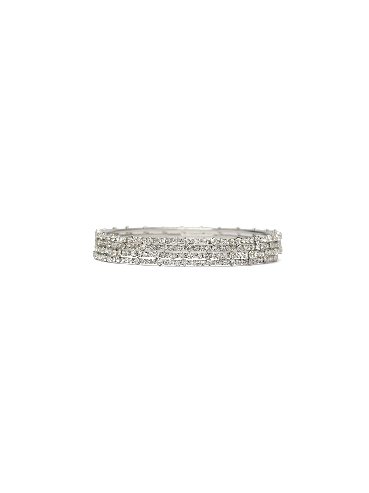 Zunaira Diamante Bangles in Rhodium