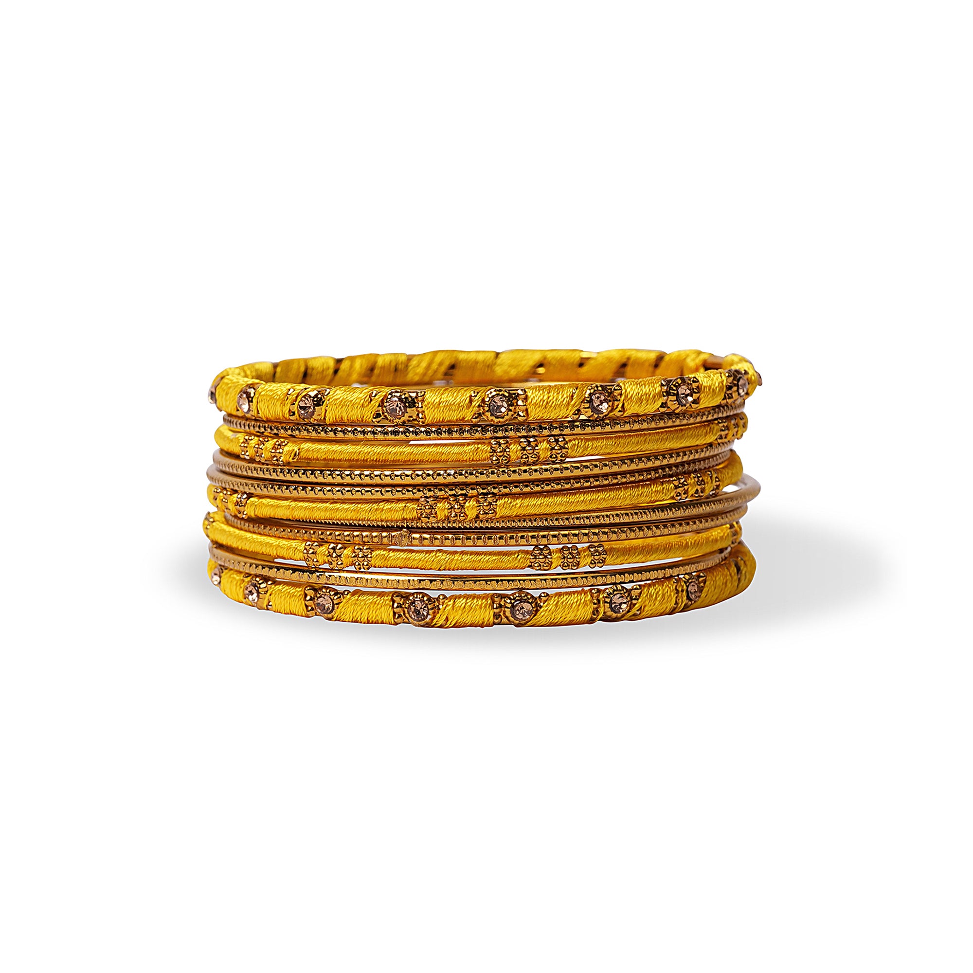 Yellow and Gold Bangle Stack