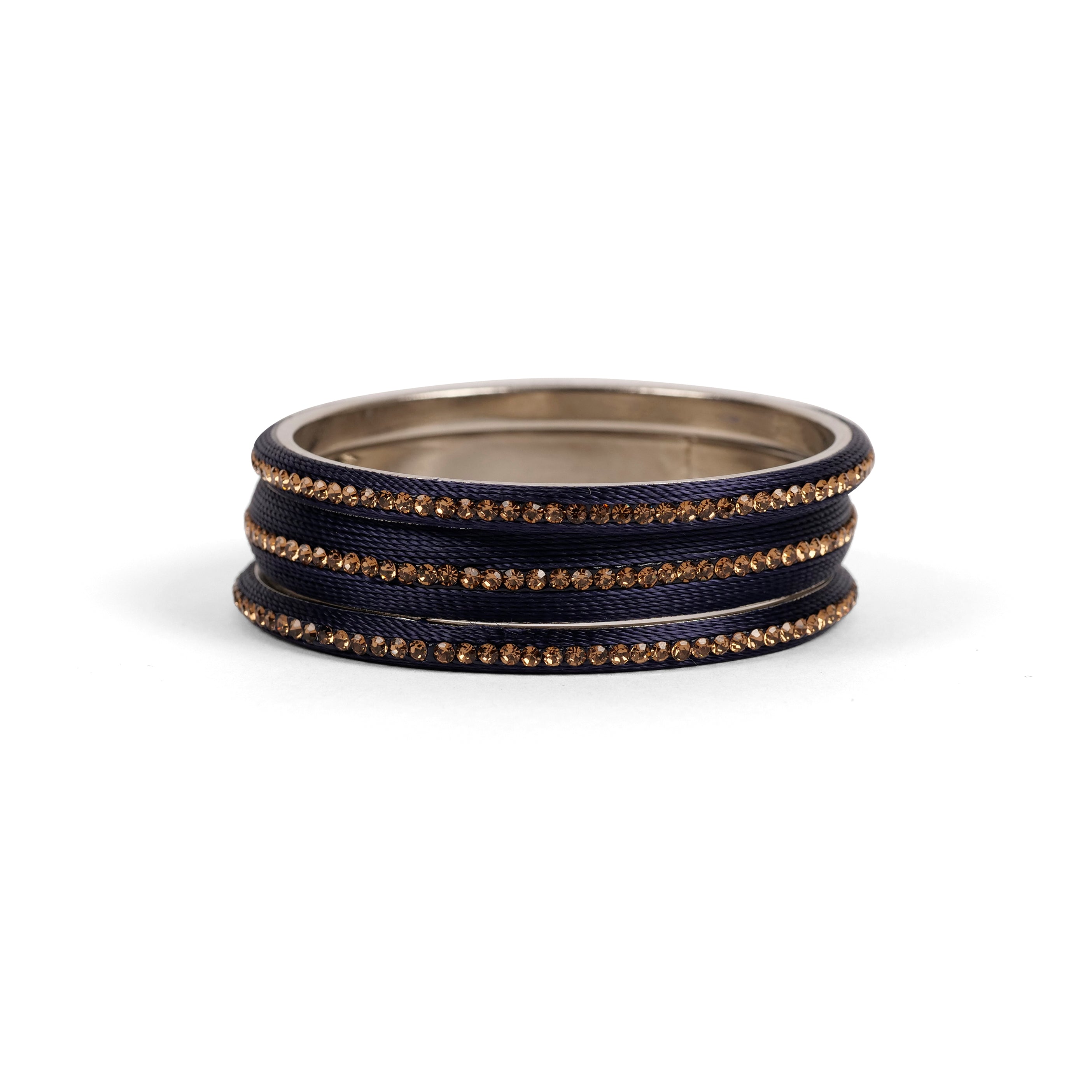 Set of 3 Thread Bangles in Navy Blue