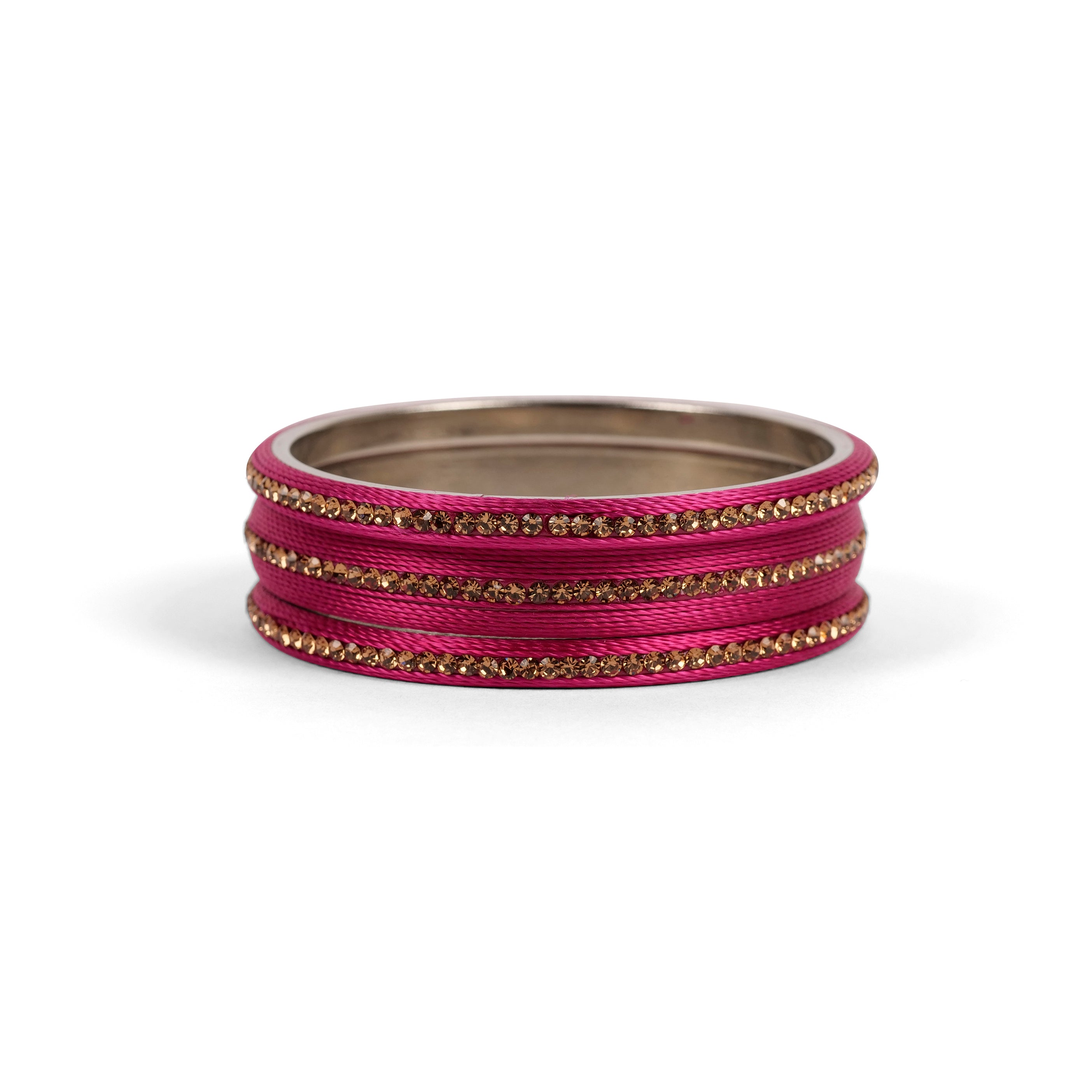 Set of 3 Thread Bangles in Pink