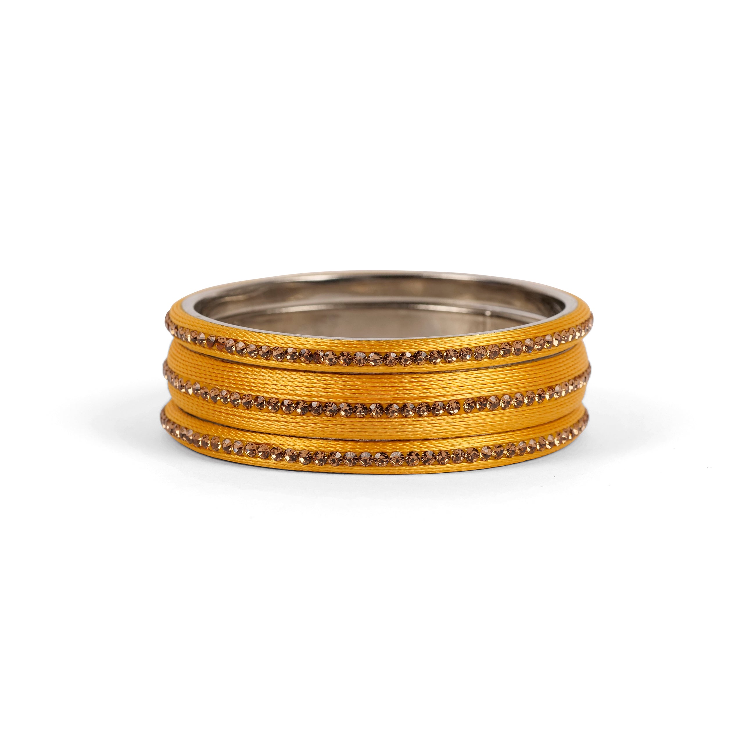Set of 3 Thread Bangles in Yellow