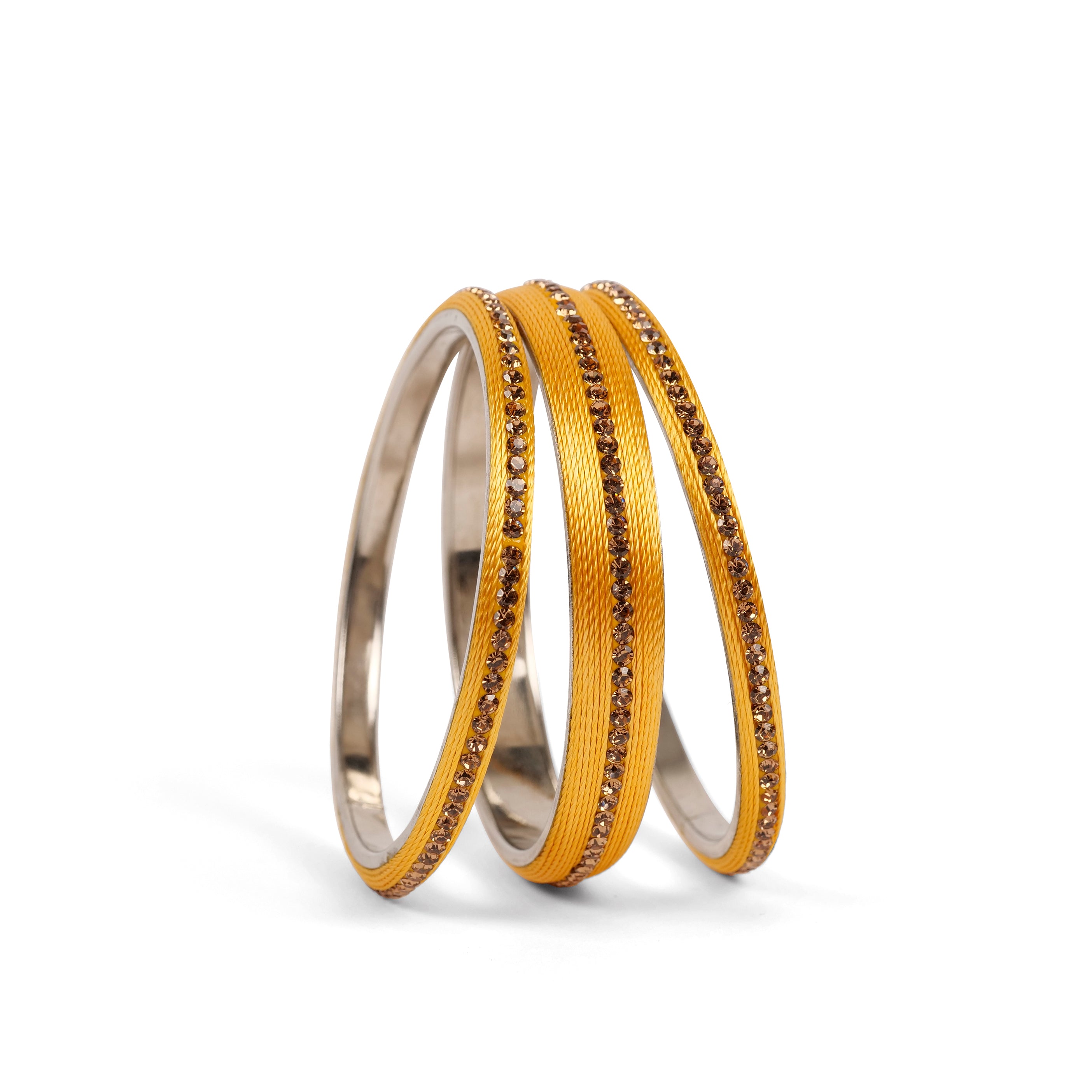 Set of 3 Thread Bangles in Yellow